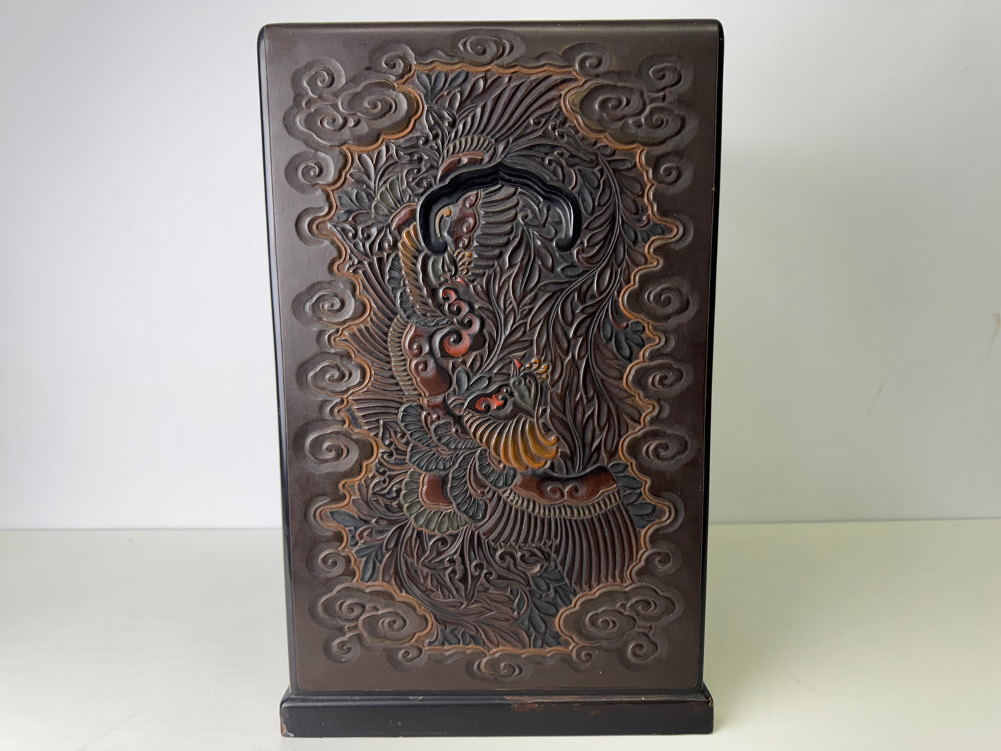 Y9406 TANSU Dragon carving small chest of drawers box Japan antique interior
