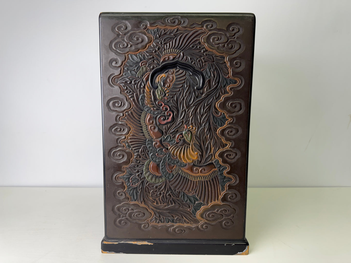 Y9406 TANSU Dragon carving small chest of drawers box Japan antique interior