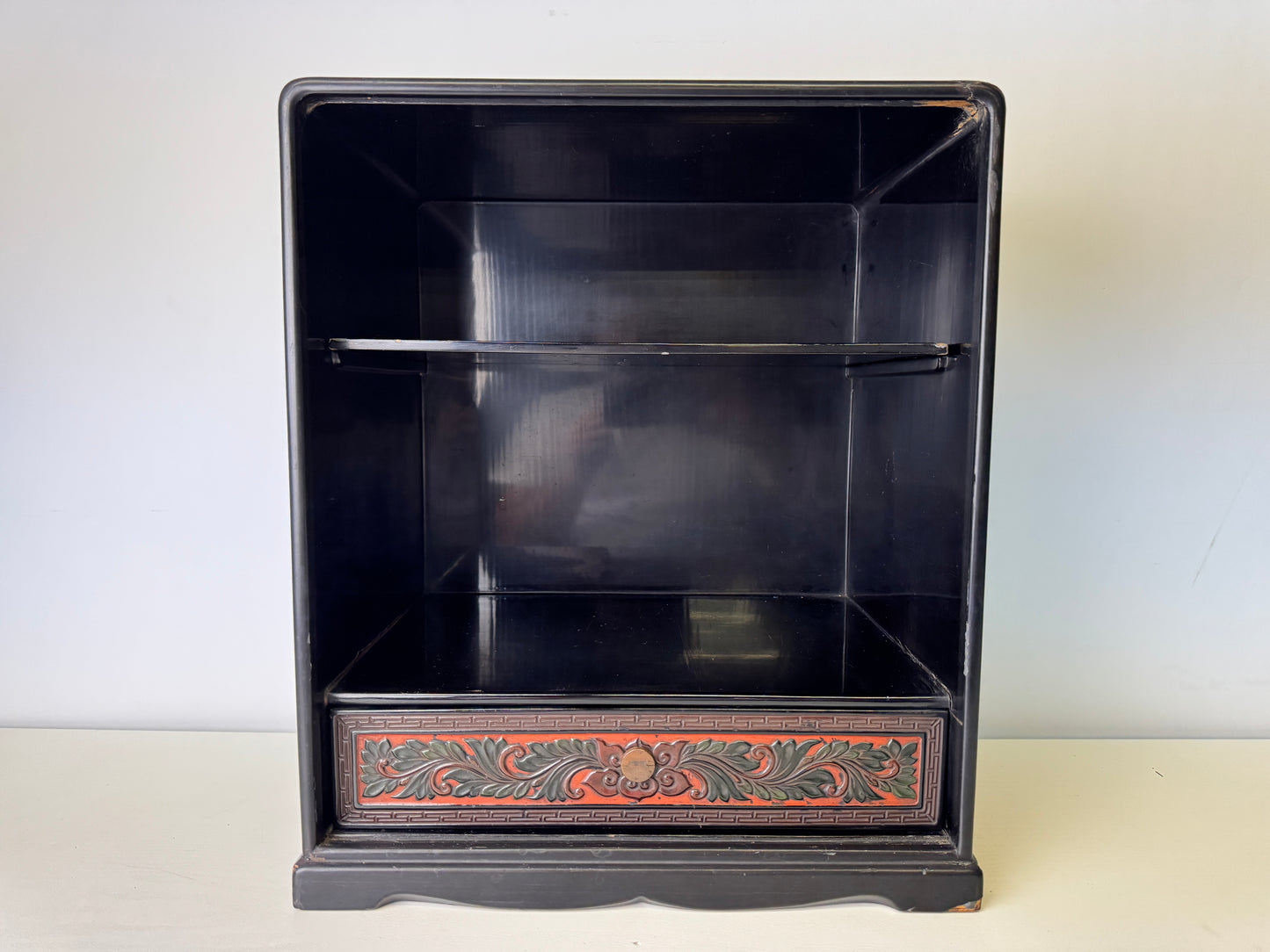 Y9406 TANSU Dragon carving small chest of drawers box Japan antique interior
