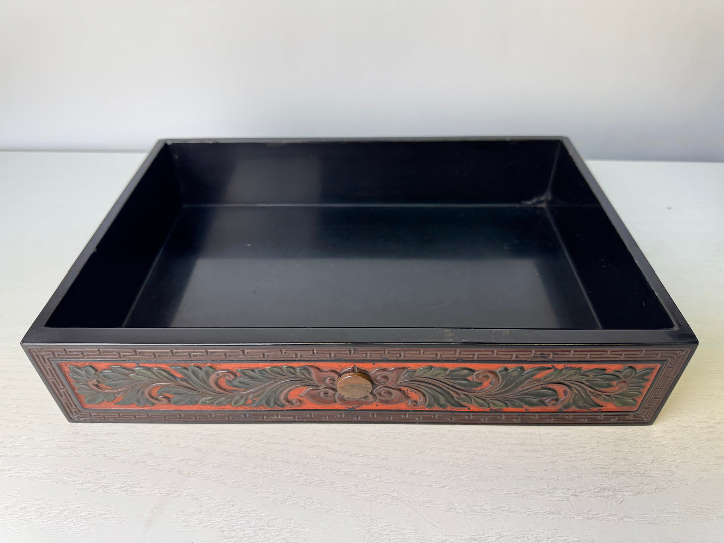 Y9406 TANSU Dragon carving small chest of drawers box Japan antique interior