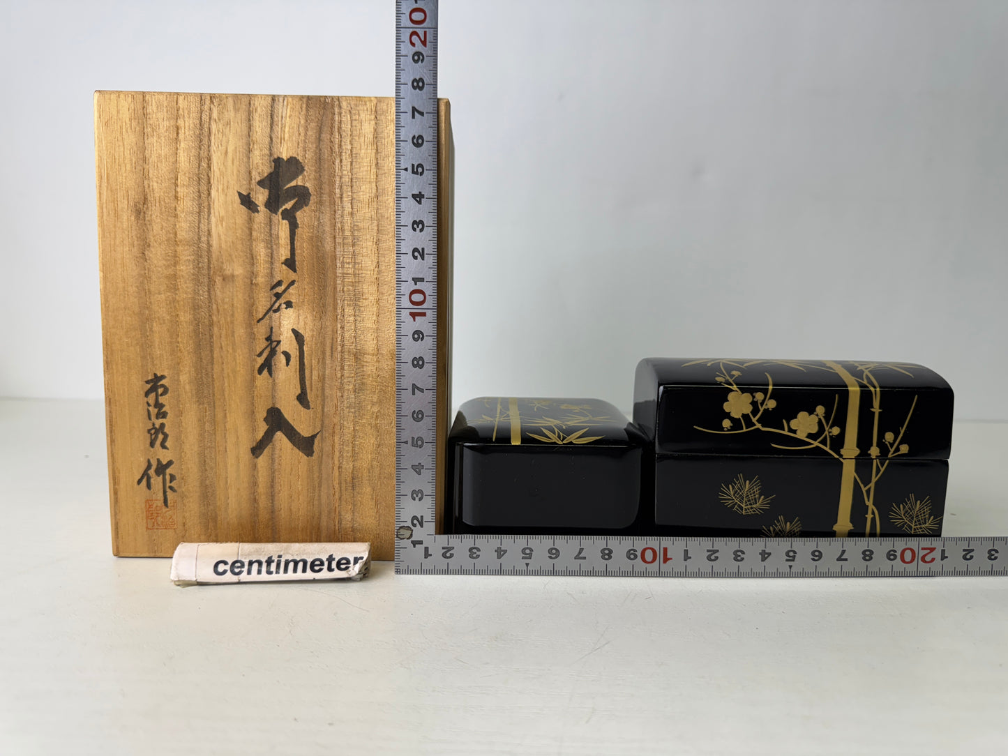 Y9410 CASE Makie business ID credit name card holder signed box Japan antique