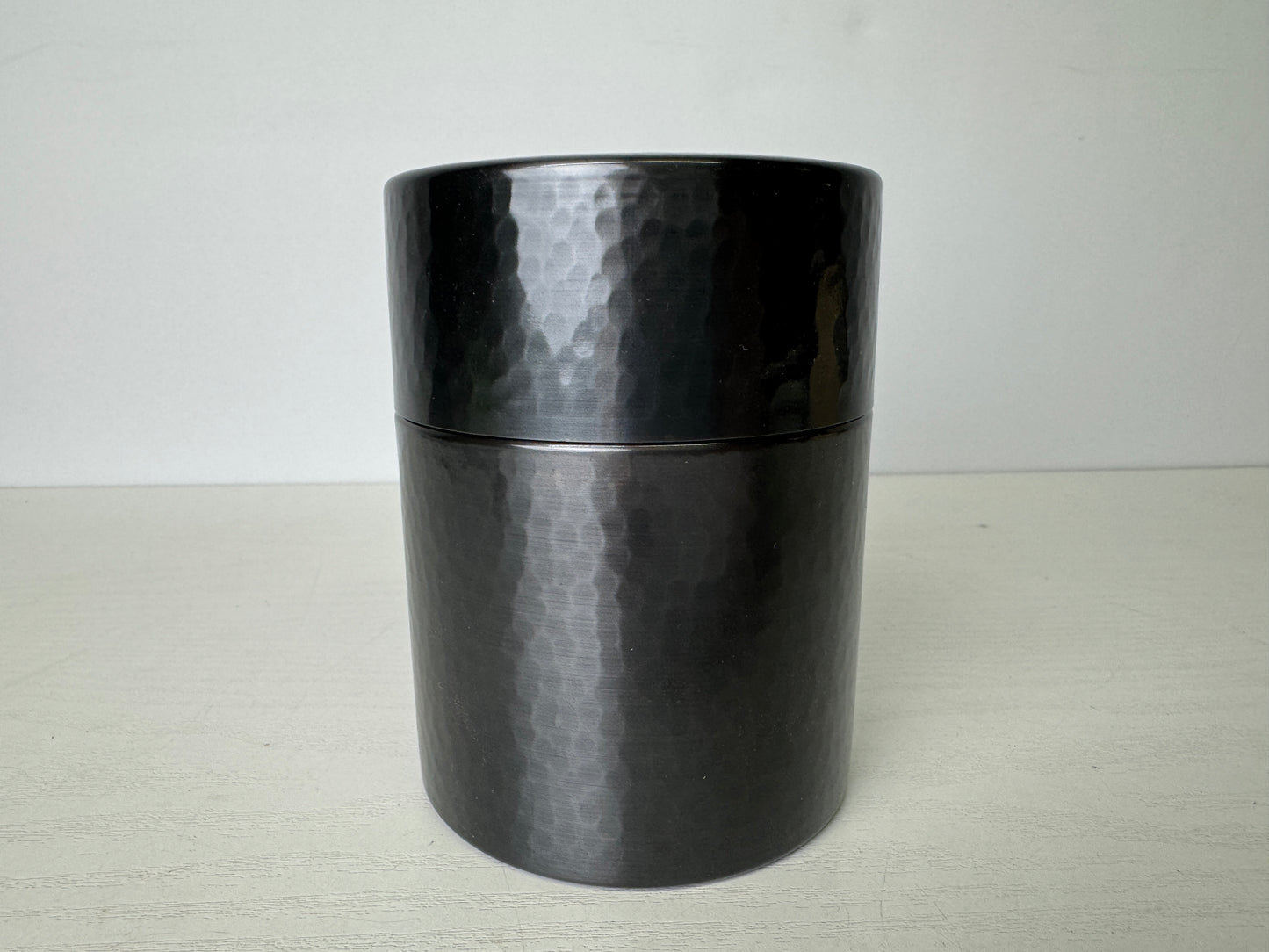 Y9416 TEA CADDY copper Sencha container signed box Japan Tea Ceremony antique