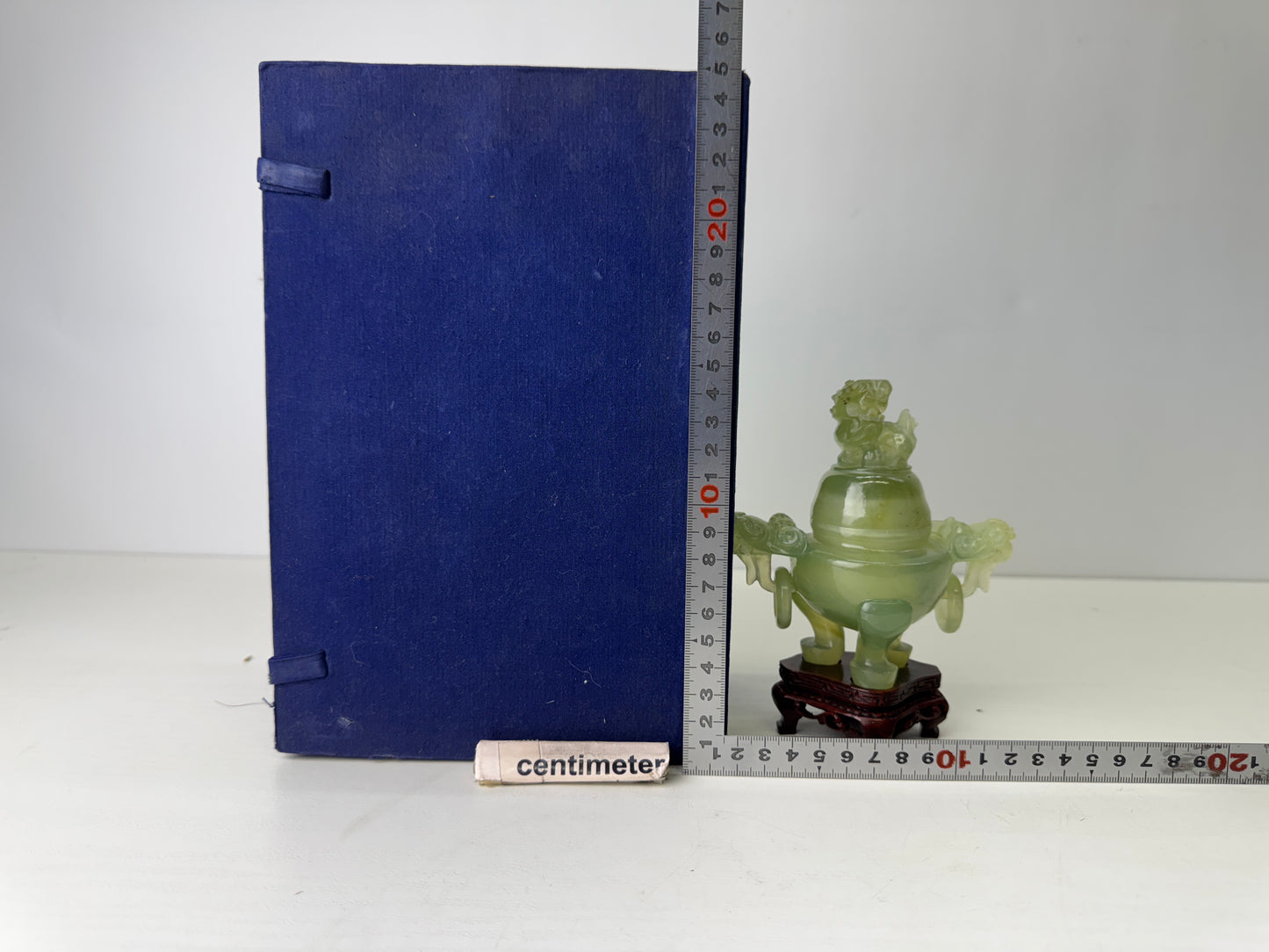 Y9426 KOURO green Jade box China antique Incense Burner aromatherapy fragrance
