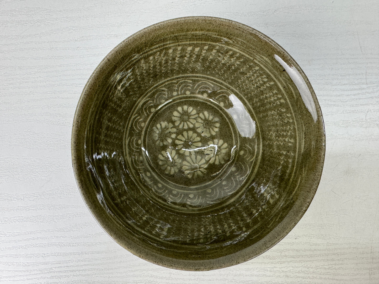 Y9430 CHAWAN Goryeo celadon bowl signed box Yu Hegan Korea antique tea cereony