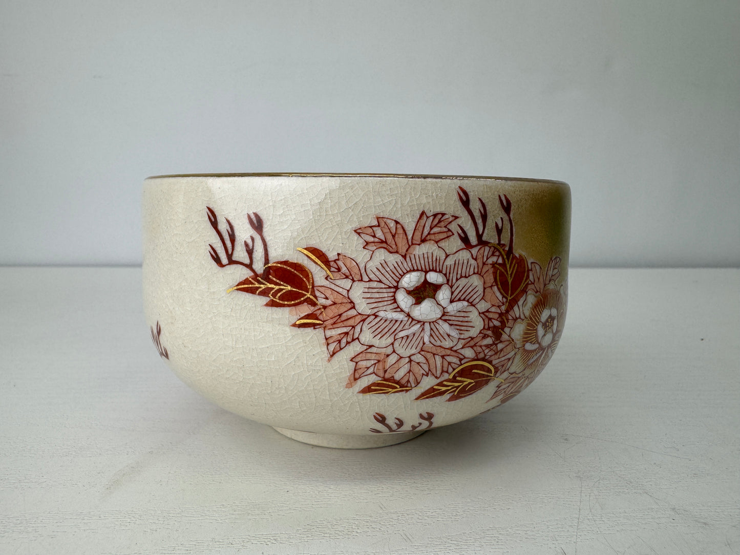 Y9431 CHAWAN Kutani-ware bowl signed box Japan antique tea ceremony teacup cup