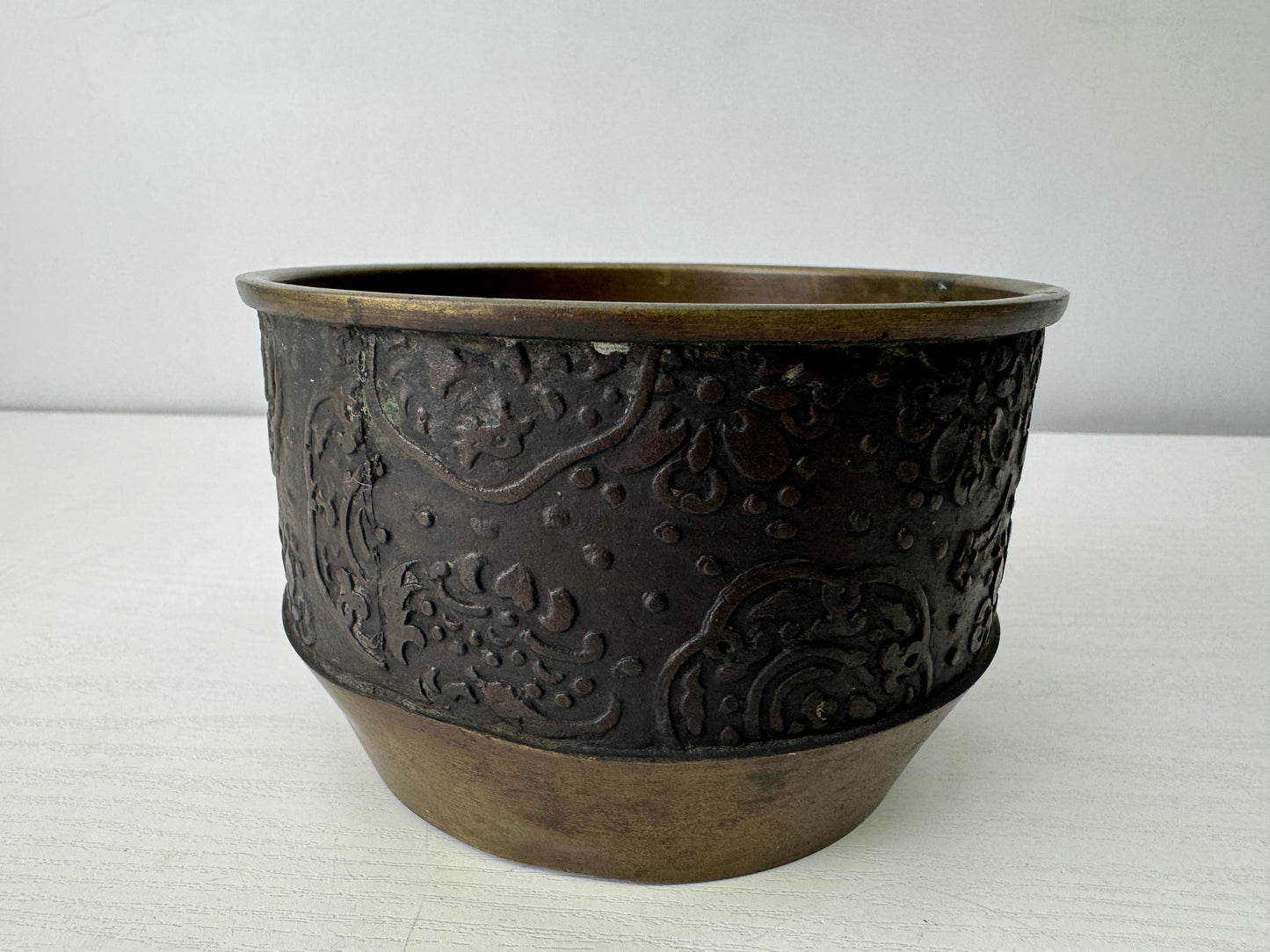Y9444 KENSUI Copper water pot jar Japan antique tea ceremony utensils container
