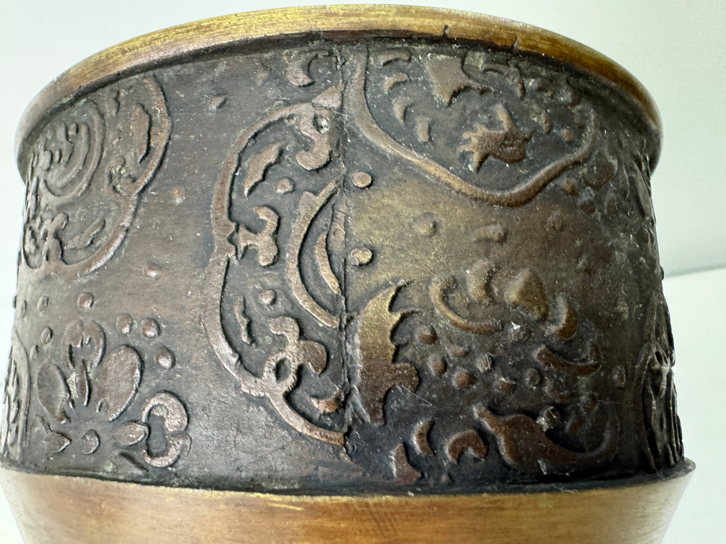 Y9444 KENSUI Copper water pot jar Japan antique tea ceremony utensils container