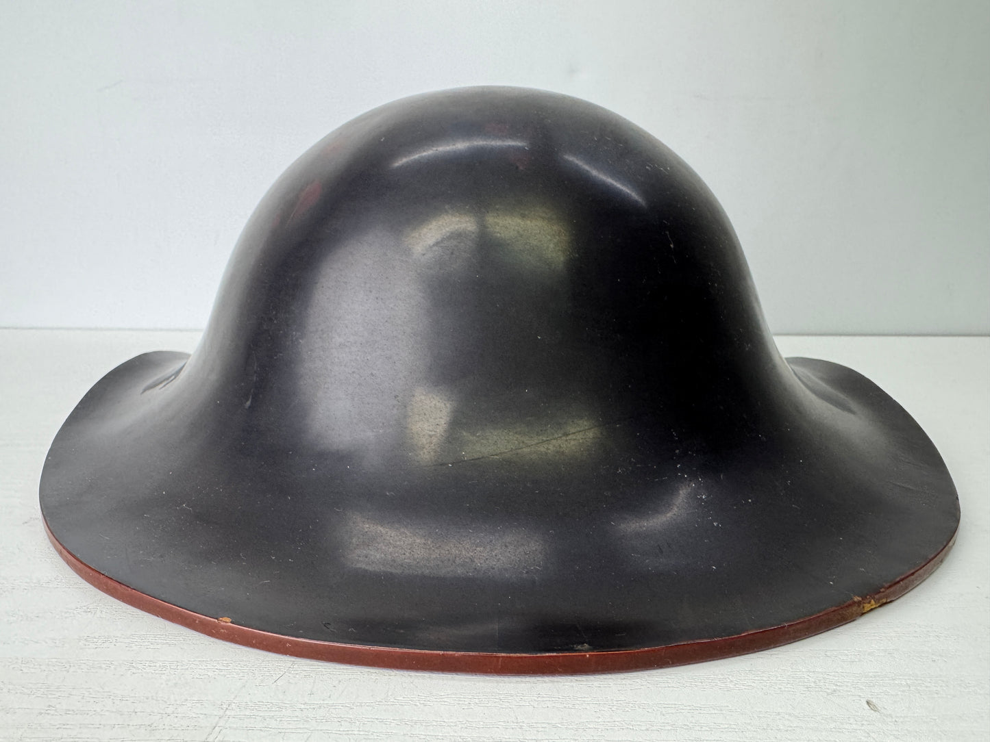 Y9452 JINGASA Black lacquer family crest Japan antique samurai hat yoroi helmet