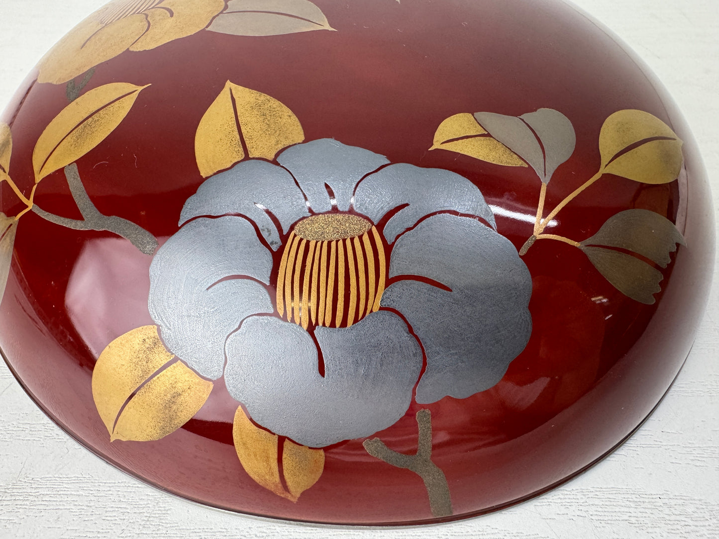 Y9454 BOX Flower Makie signed Jikiro food container case Japan antique tableware