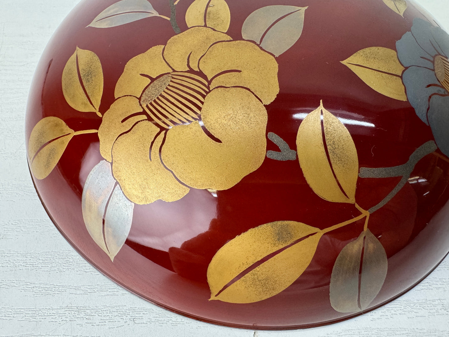 Y9454 BOX Flower Makie signed Jikiro food container case Japan antique tableware