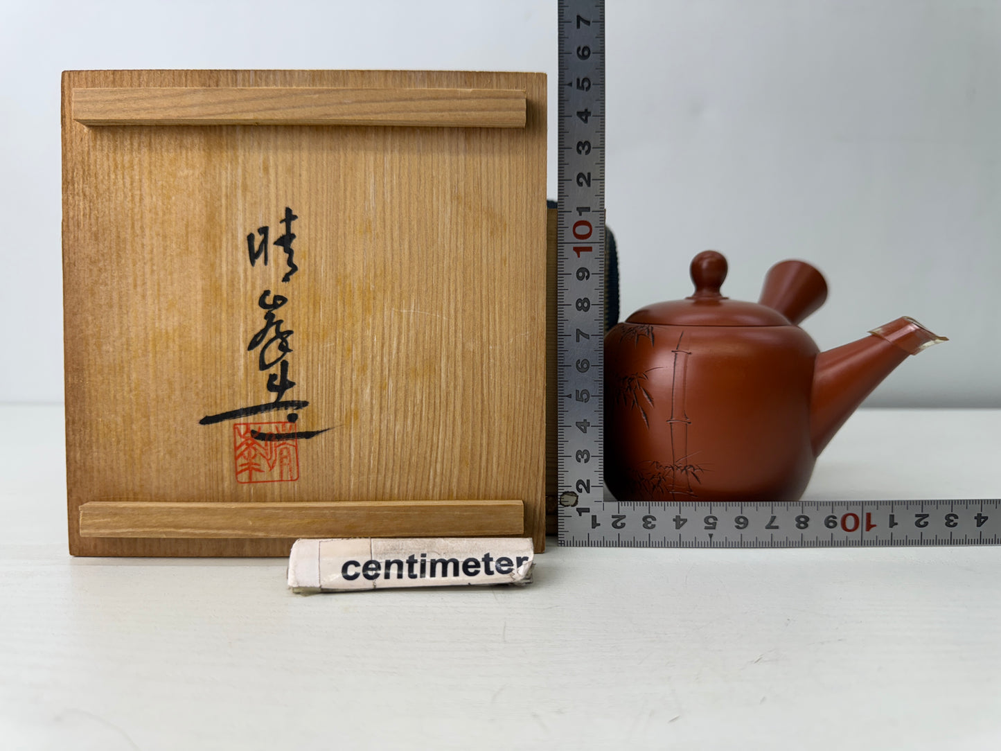 Y9460 KYUSU Tokoname-ware teapot signed box Japan antique tea ceremony sencha
