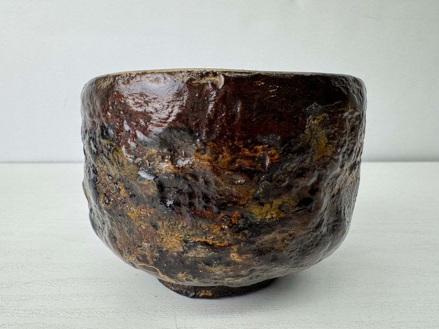 Y9463 CHAWAN Dry lacquer bowl signed box Japan antique tea ceremony teacup cup