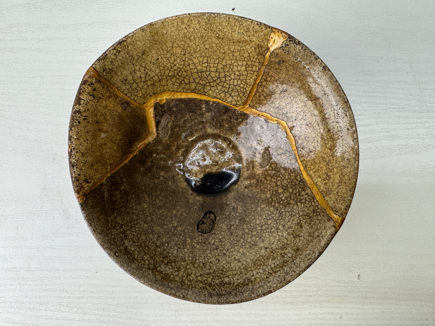 Y9465 CHAWAN Koseto-ware bowl Gold Makie kintsugi box Japan antique tea ceremony