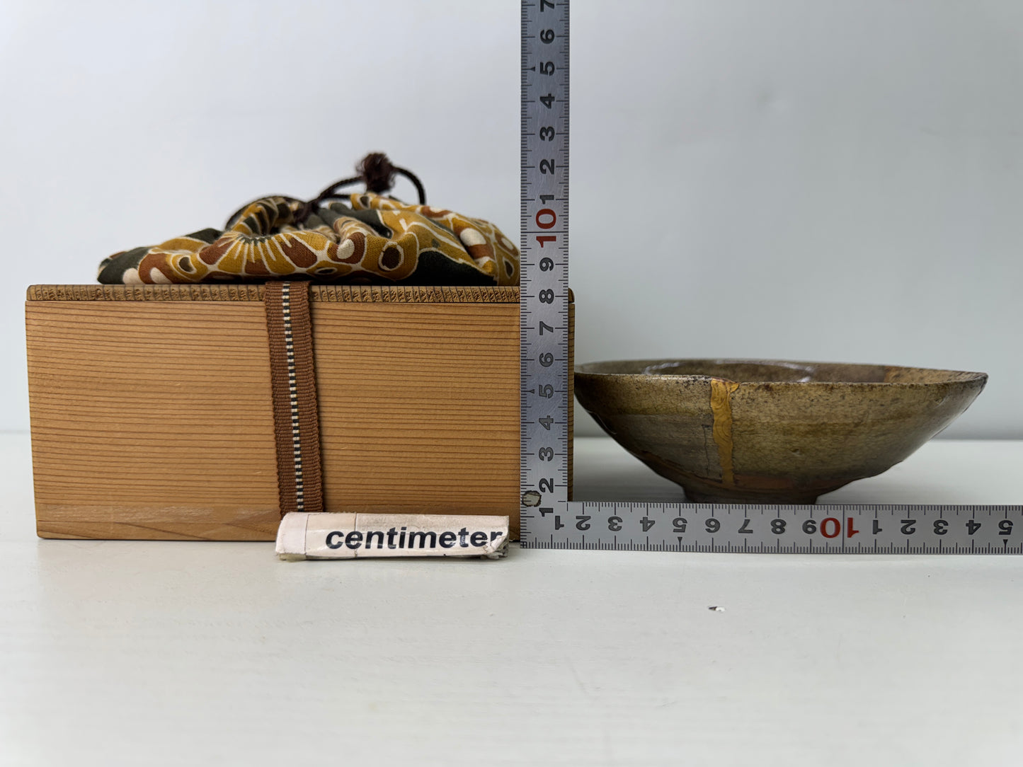 Y9465 CHAWAN Koseto-ware bowl Gold Makie kintsugi box Japan antique tea ceremony
