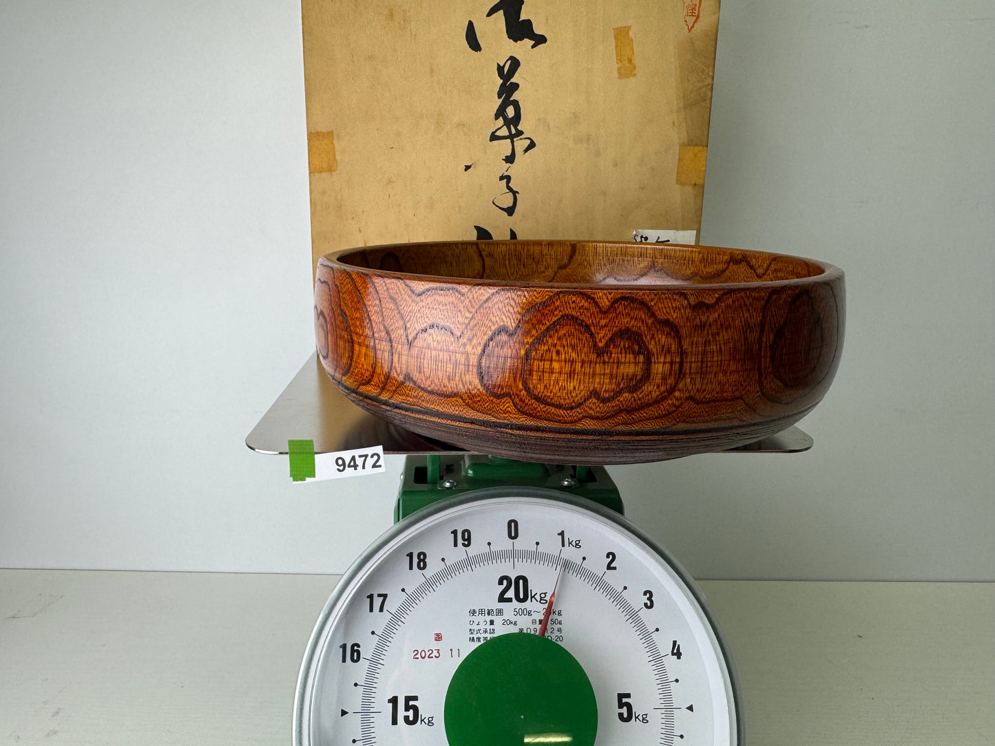 Y9472 CHAWAN Zelkova wood confectionery bowl box Jaoan antique tableware dish