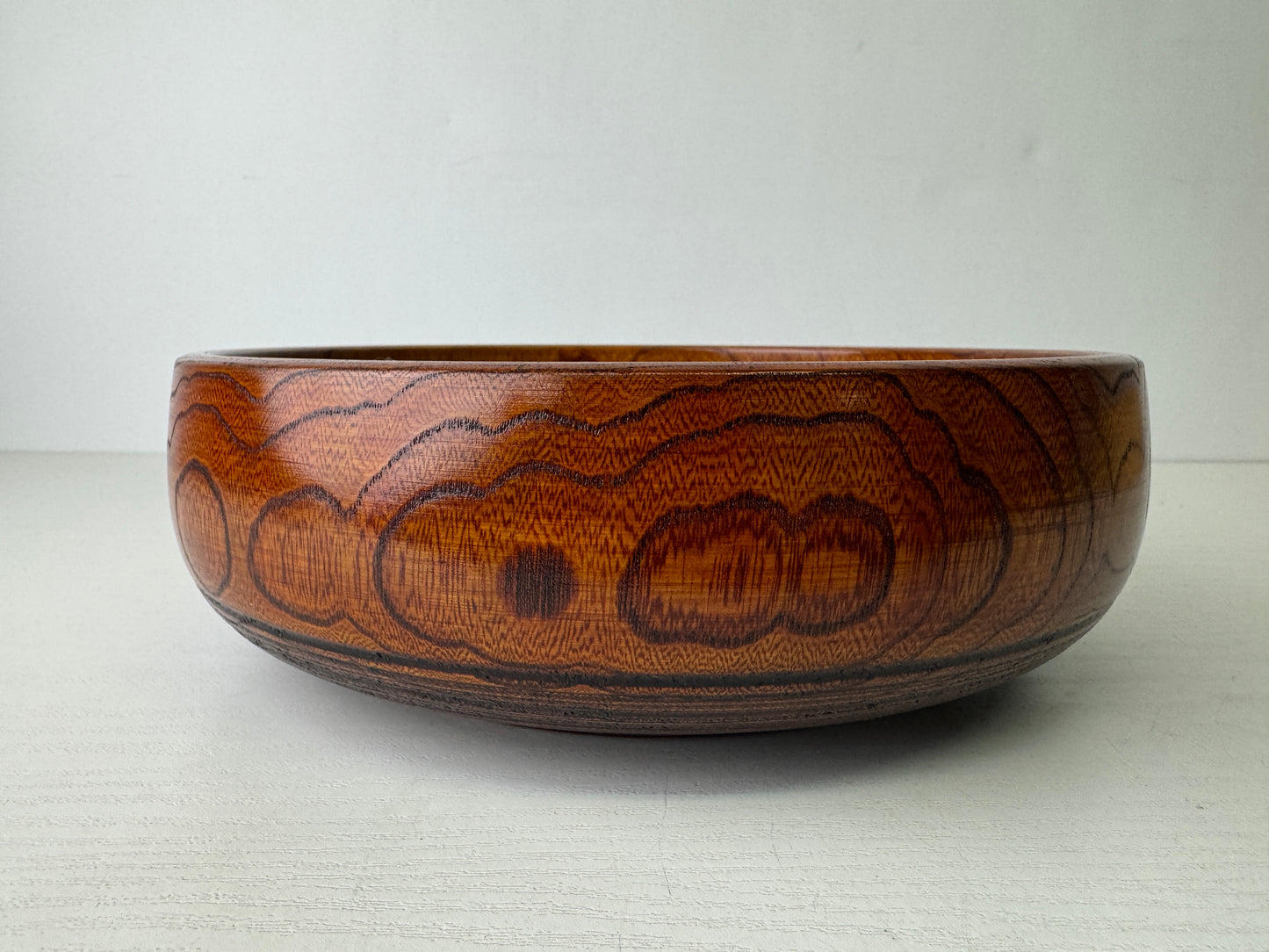 Y9472 CHAWAN Zelkova wood confectionery bowl box Jaoan antique tableware dish