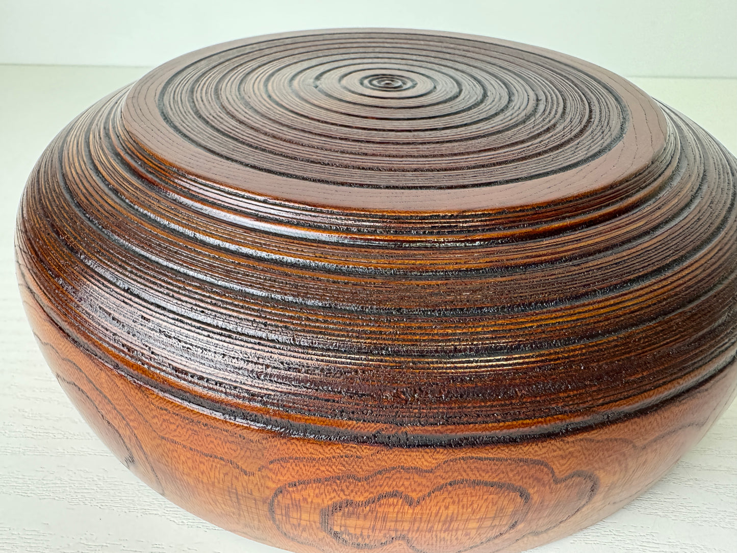Y9472 CHAWAN Zelkova wood confectionery bowl box Jaoan antique tableware dish