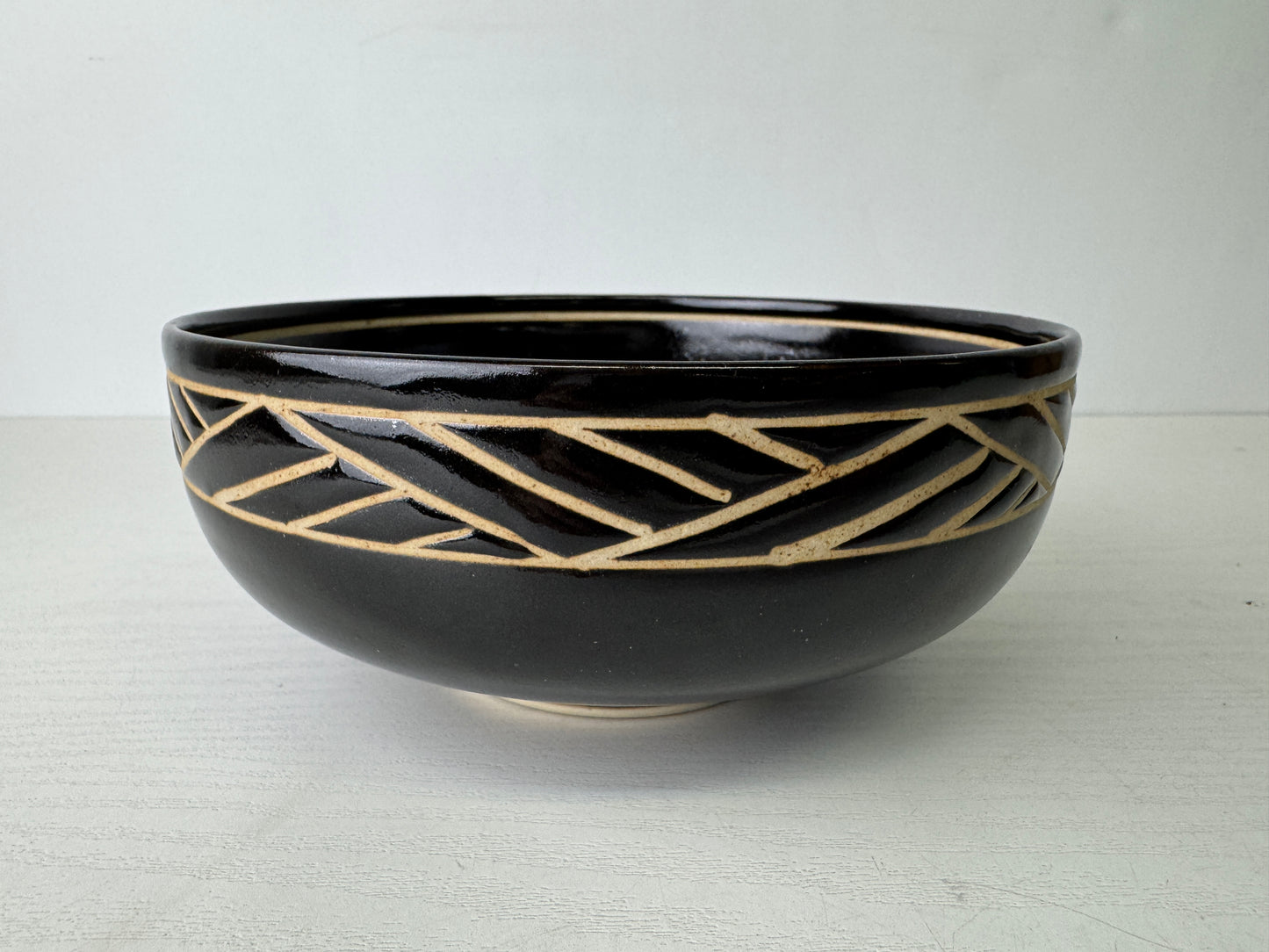 Y9473 CHAWAN Kyo-ware confectionery bowl signed box Japan antique tableware
