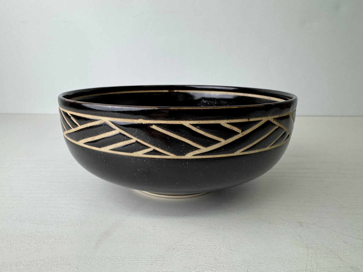 Y9473 CHAWAN Kyo-ware confectionery bowl signed box Japan antique tableware