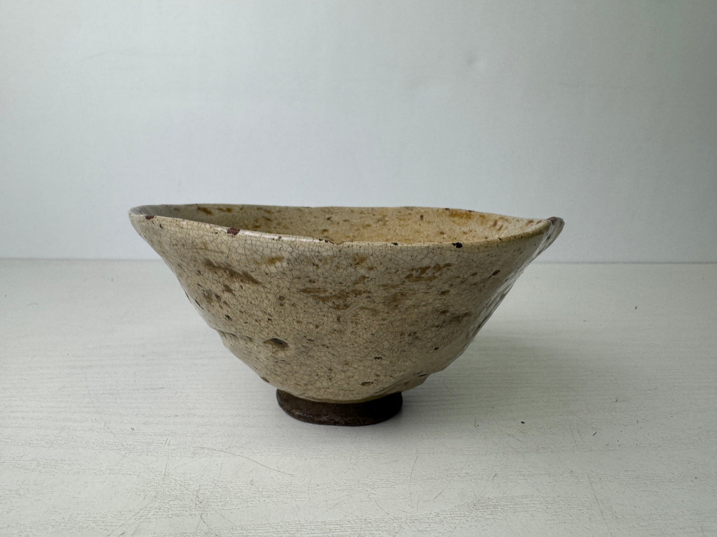 Y9492 CHAWAN Mino-ware bowl kintsugi box Japan antique tea ceremony pottery cup