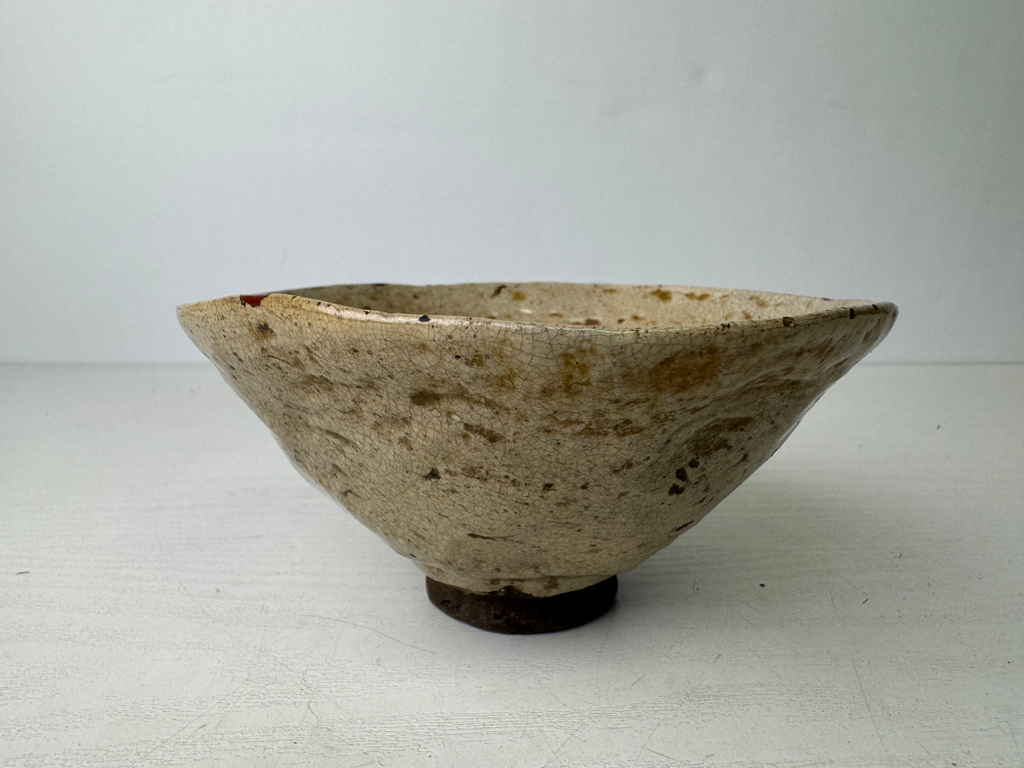 Y9492 CHAWAN Mino-ware bowl kintsugi box Japan antique tea ceremony pottery cup