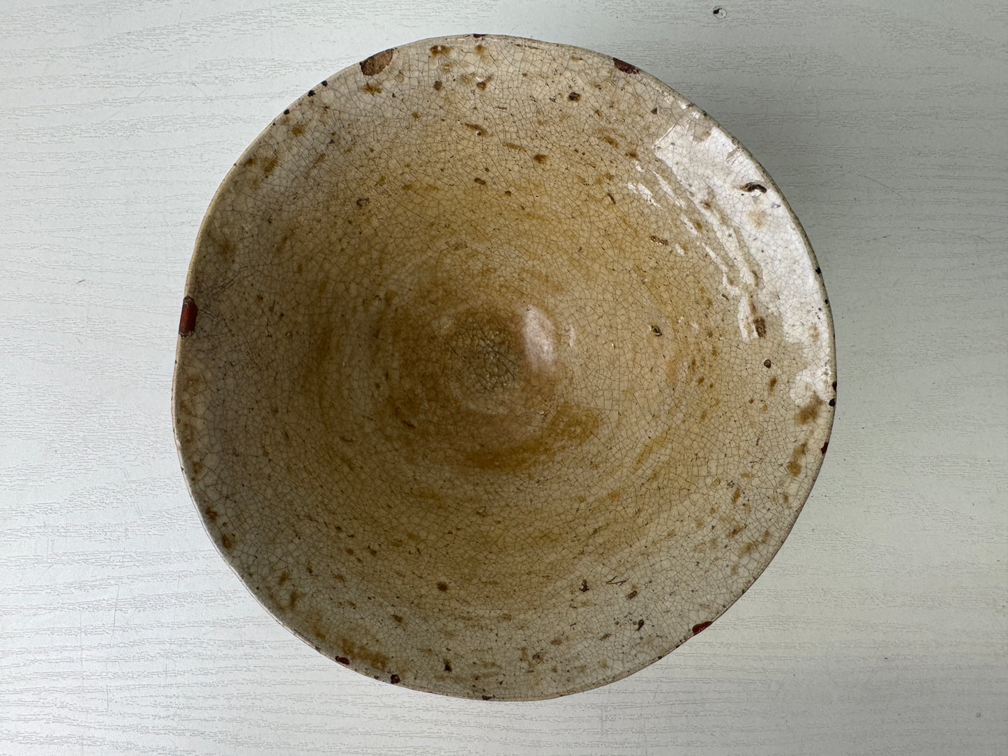 Y9492 CHAWAN Mino-ware bowl kintsugi box Japan antique tea ceremony pottery cup