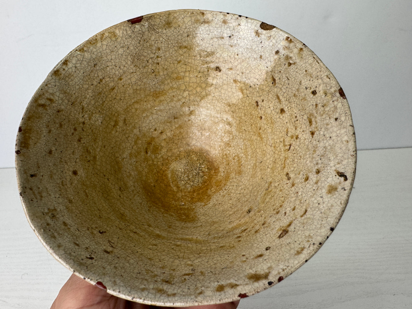 Y9492 CHAWAN Mino-ware bowl kintsugi box Japan antique tea ceremony pottery cup