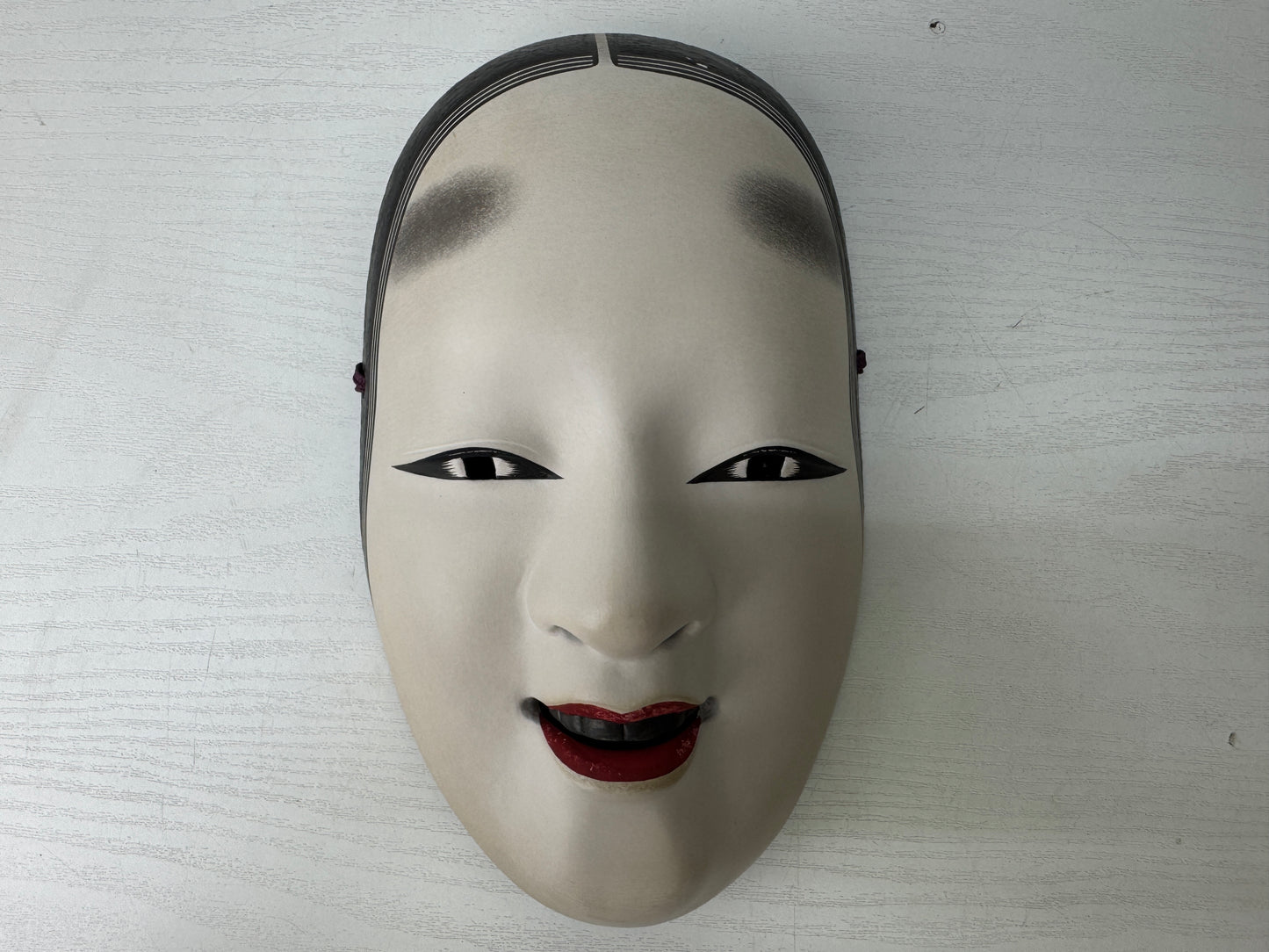 Y9499 NOH MASK wooden Ko-omote young girl box Japan antique dance drama omen men