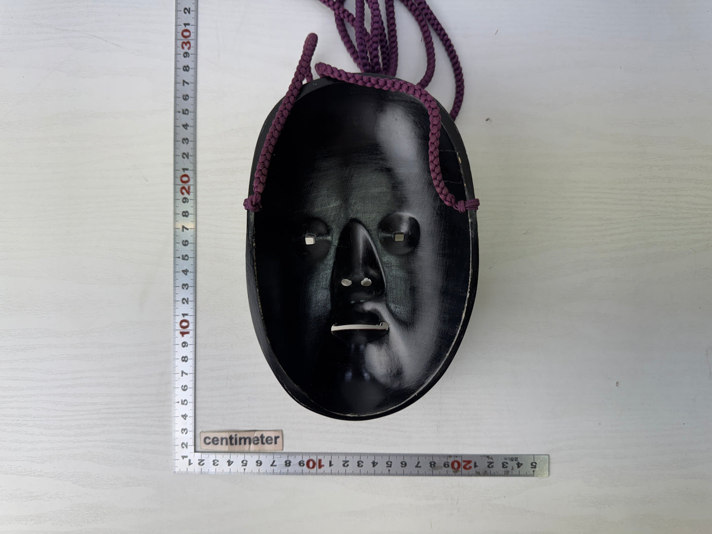 Y9499 NOH MASK wooden Ko-omote young girl box Japan antique dance drama omen men