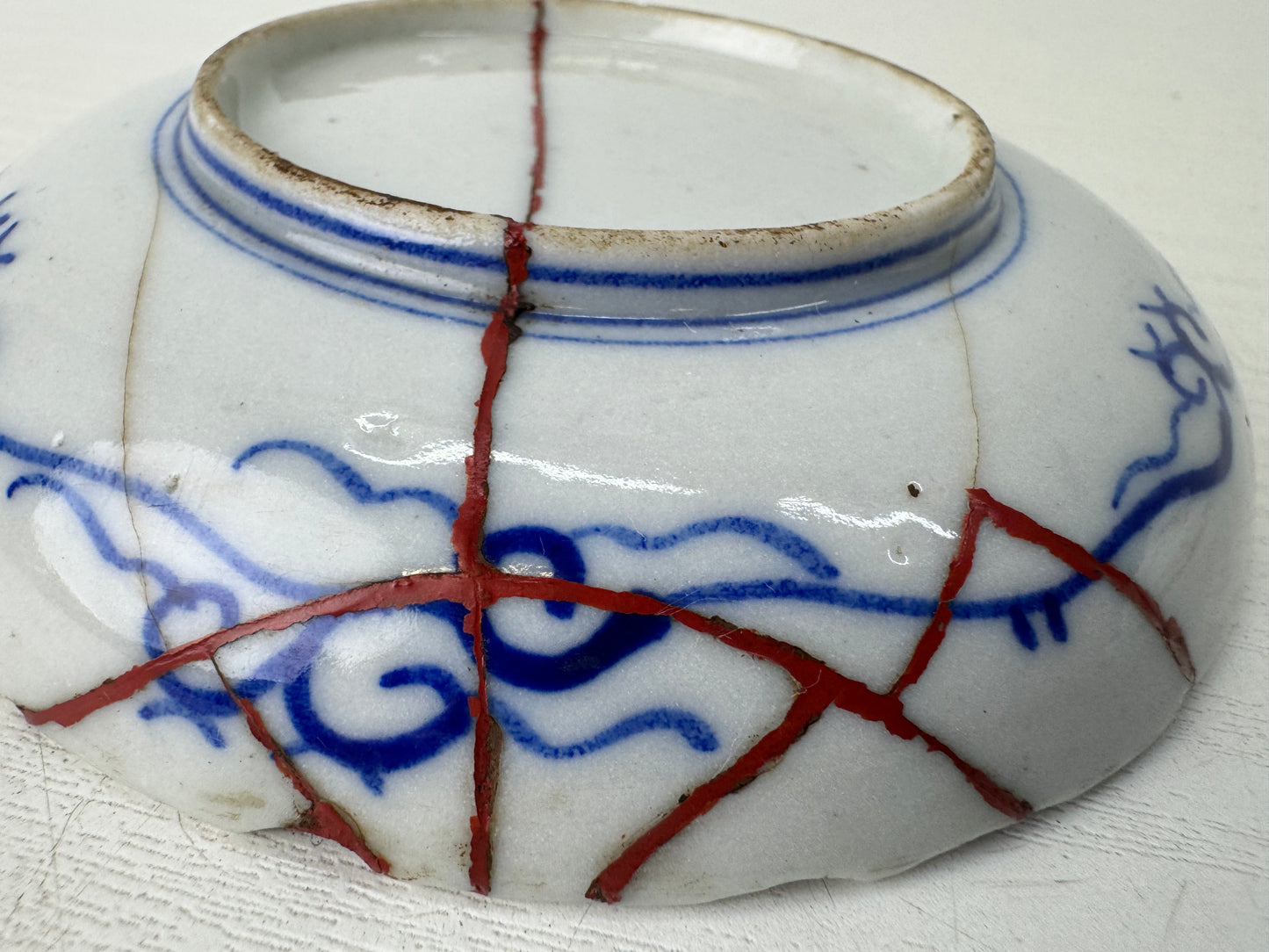 Y9517 DISH Imari-ware small plate kintsugi color picture Japan antique tableware