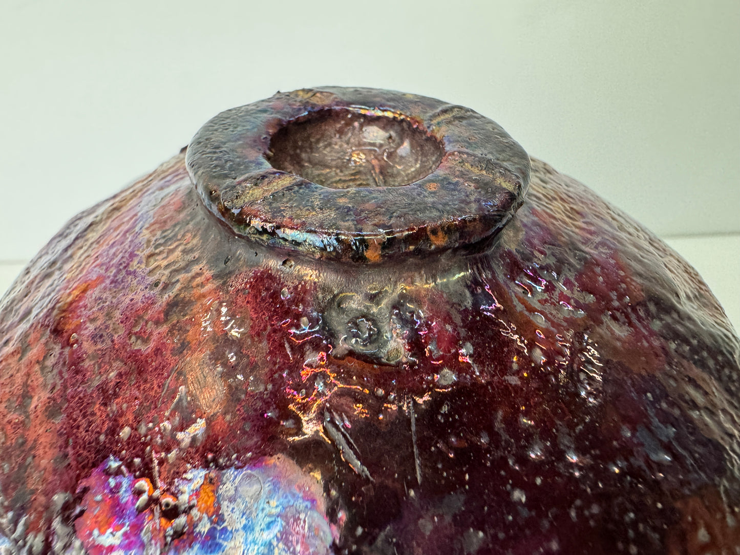 Y9518 CHAWAN Raku-ware bowl signed Sekishun Japan antique tea ceremony pottery