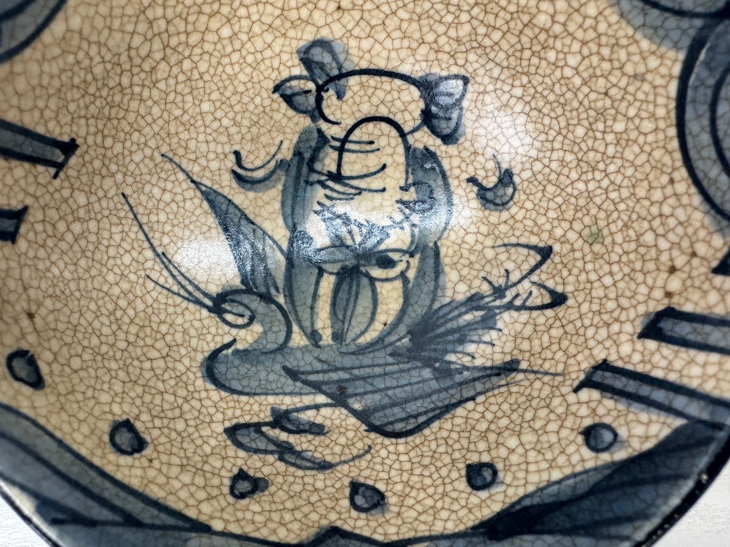 Y9519 CHAWAN Kutani-ware Mokubei bowl signed Japan antique tea ceremony pottery