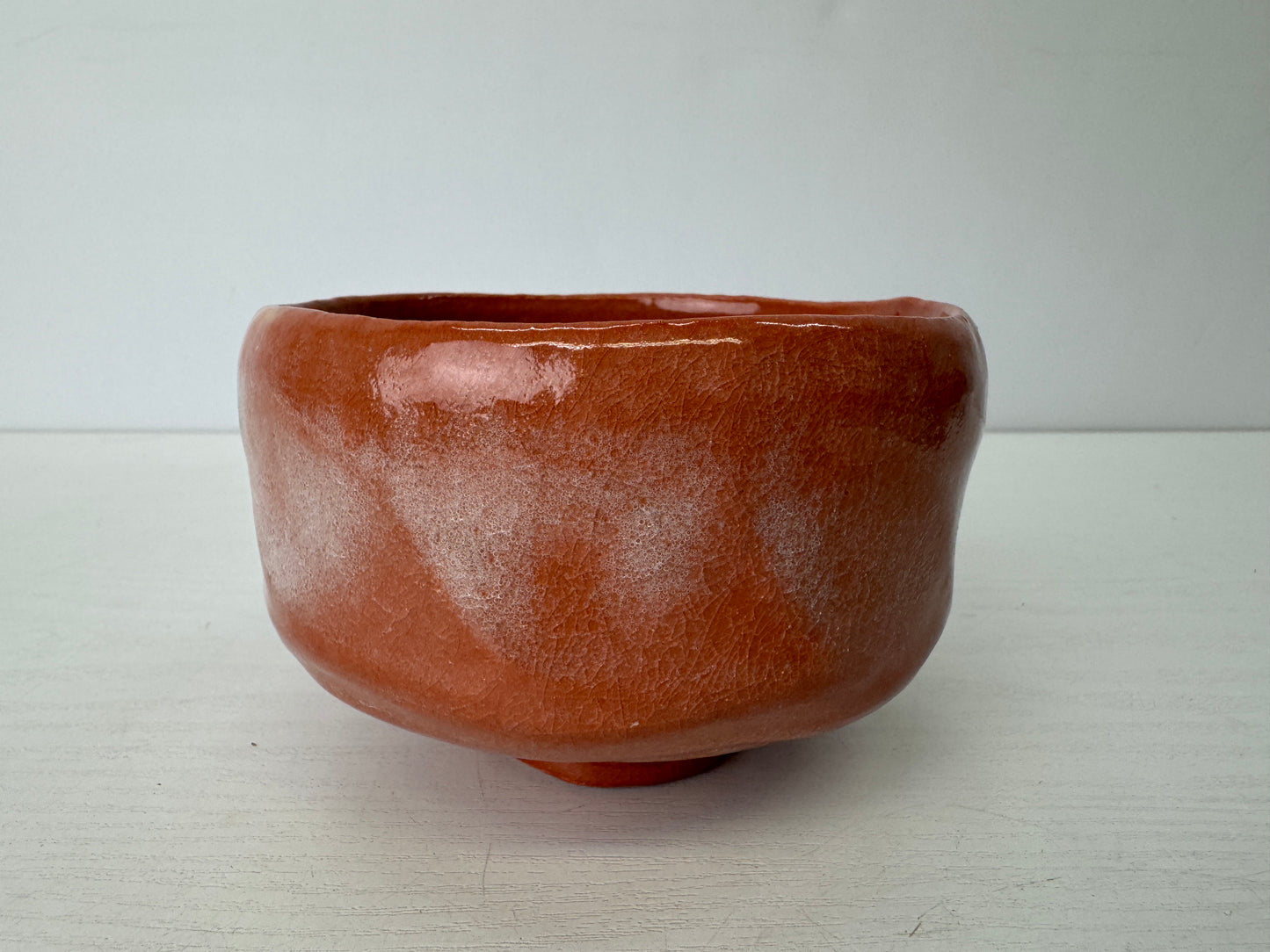 Y9524 CHAWAN Raku-ware red bowl signed box Japan antique tea ceremony pottery