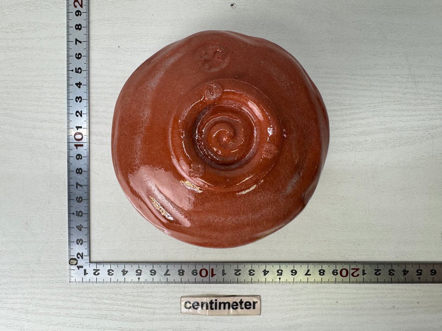 Y9524 CHAWAN Raku-ware red bowl signed box Japan antique tea ceremony pottery