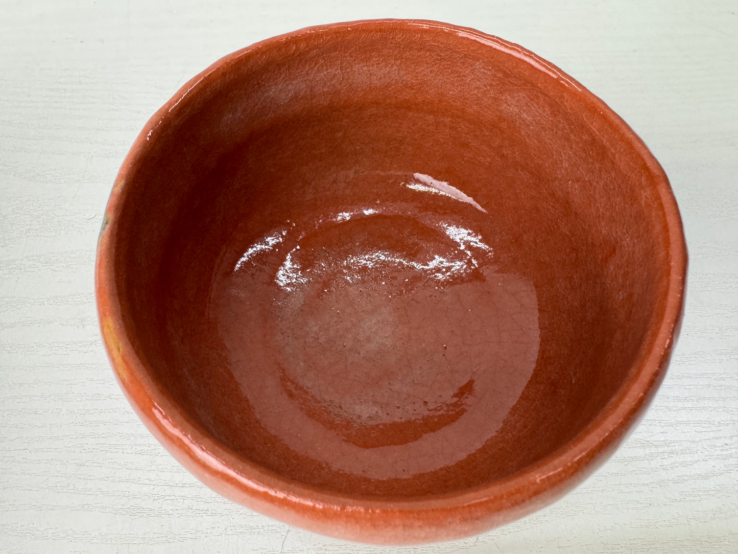 Y9524 CHAWAN Raku-ware red bowl signed box Japan antique tea ceremony pottery