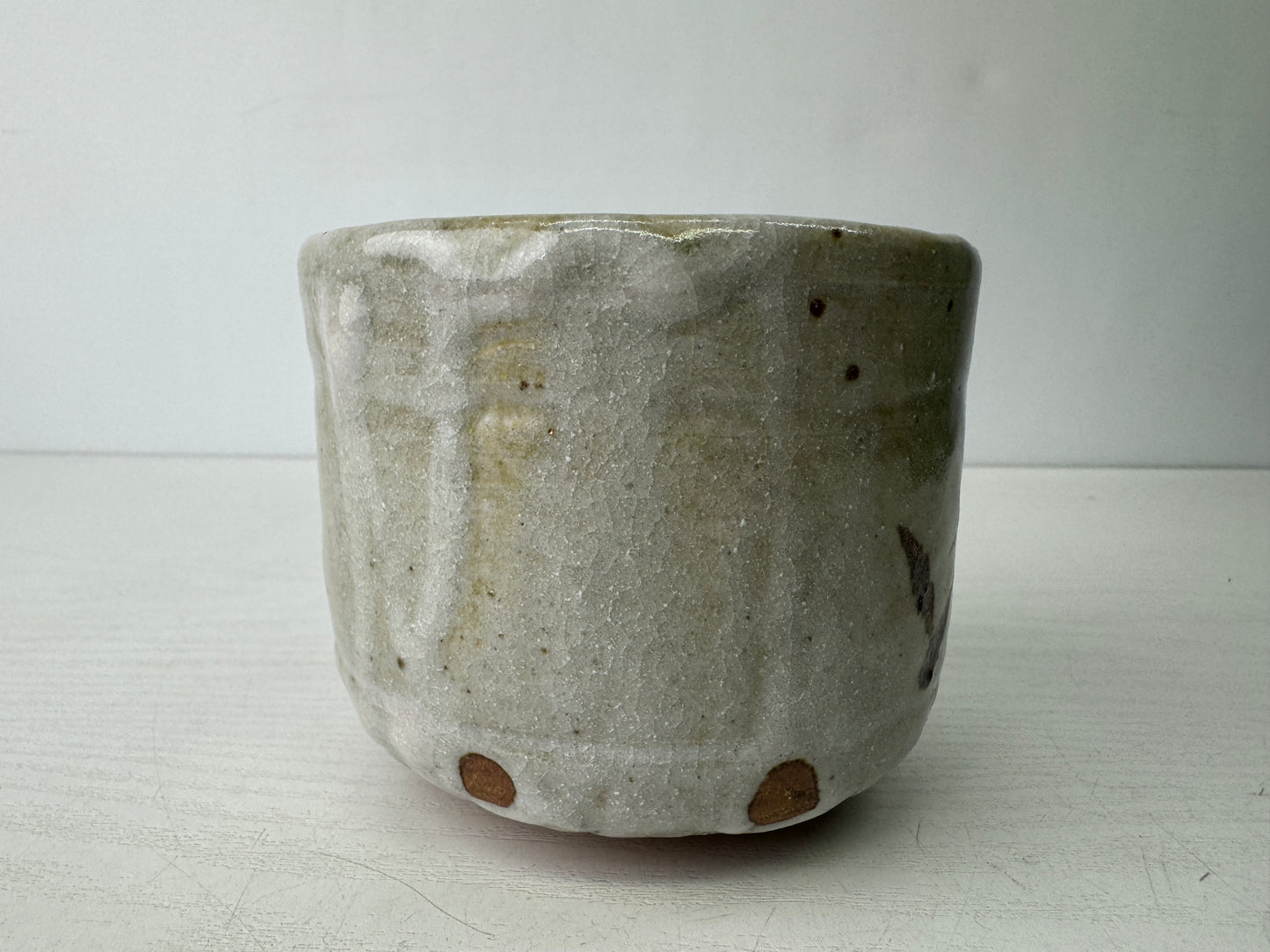 Y9553 CHAWAN Mino-ware bowl box Japan antique tea ceremony pottery cup teacup