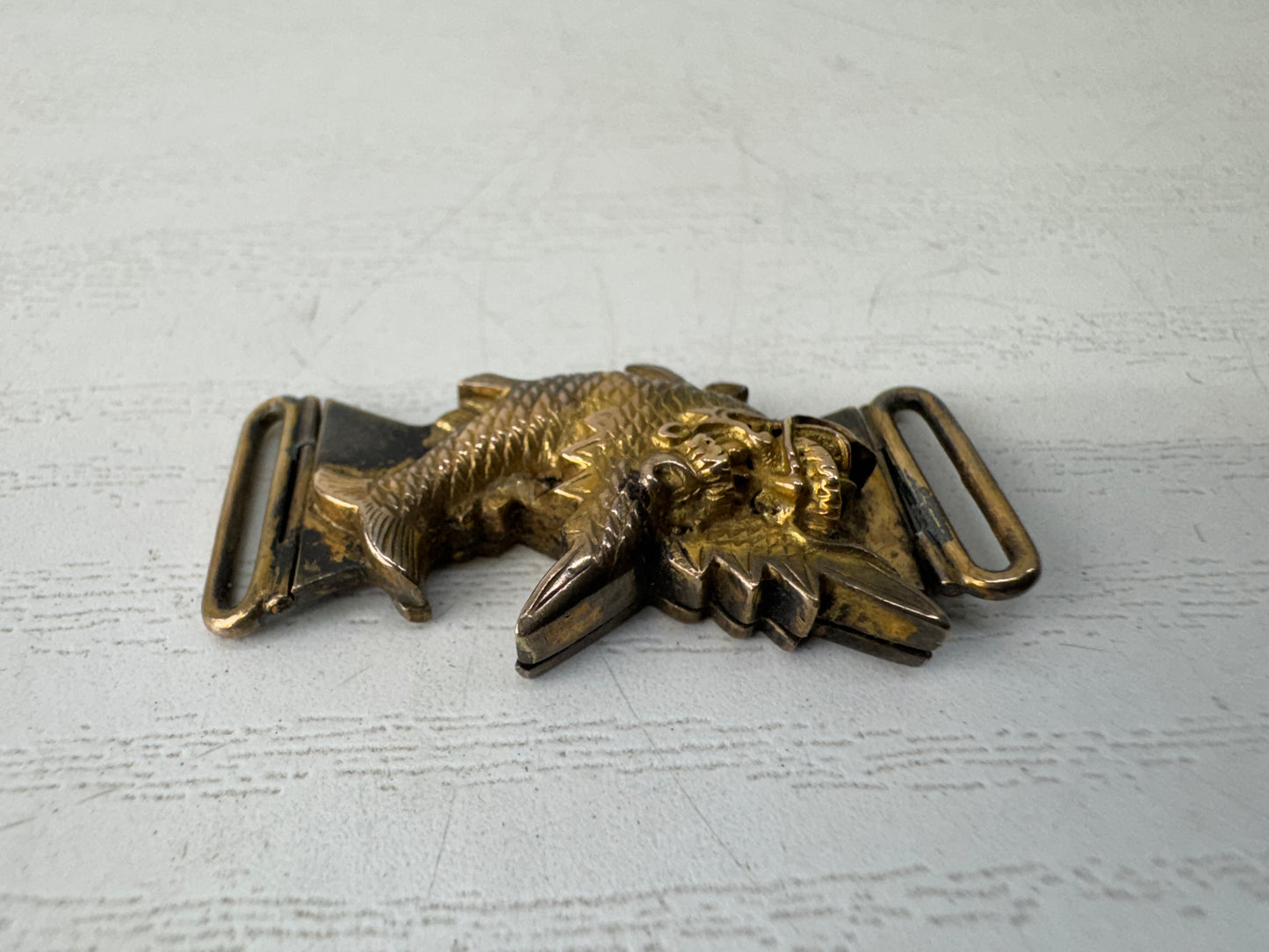 Y9561 OBIDOME Shachi Shachihoko Sash clip brooch Japan antique kimono accessory