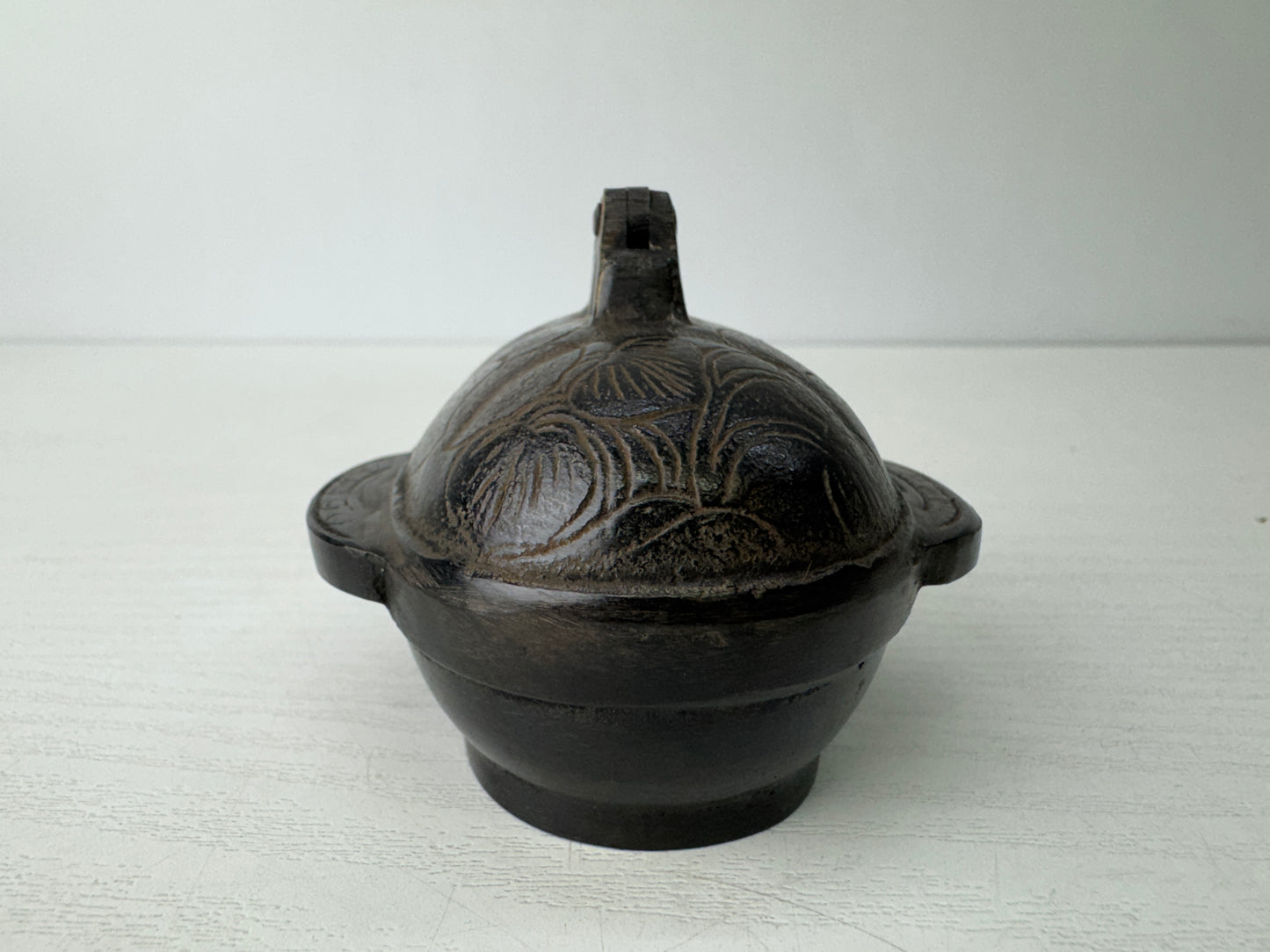 Y9564 Candle Holder Copper folding candlestick signed Japan antique interior