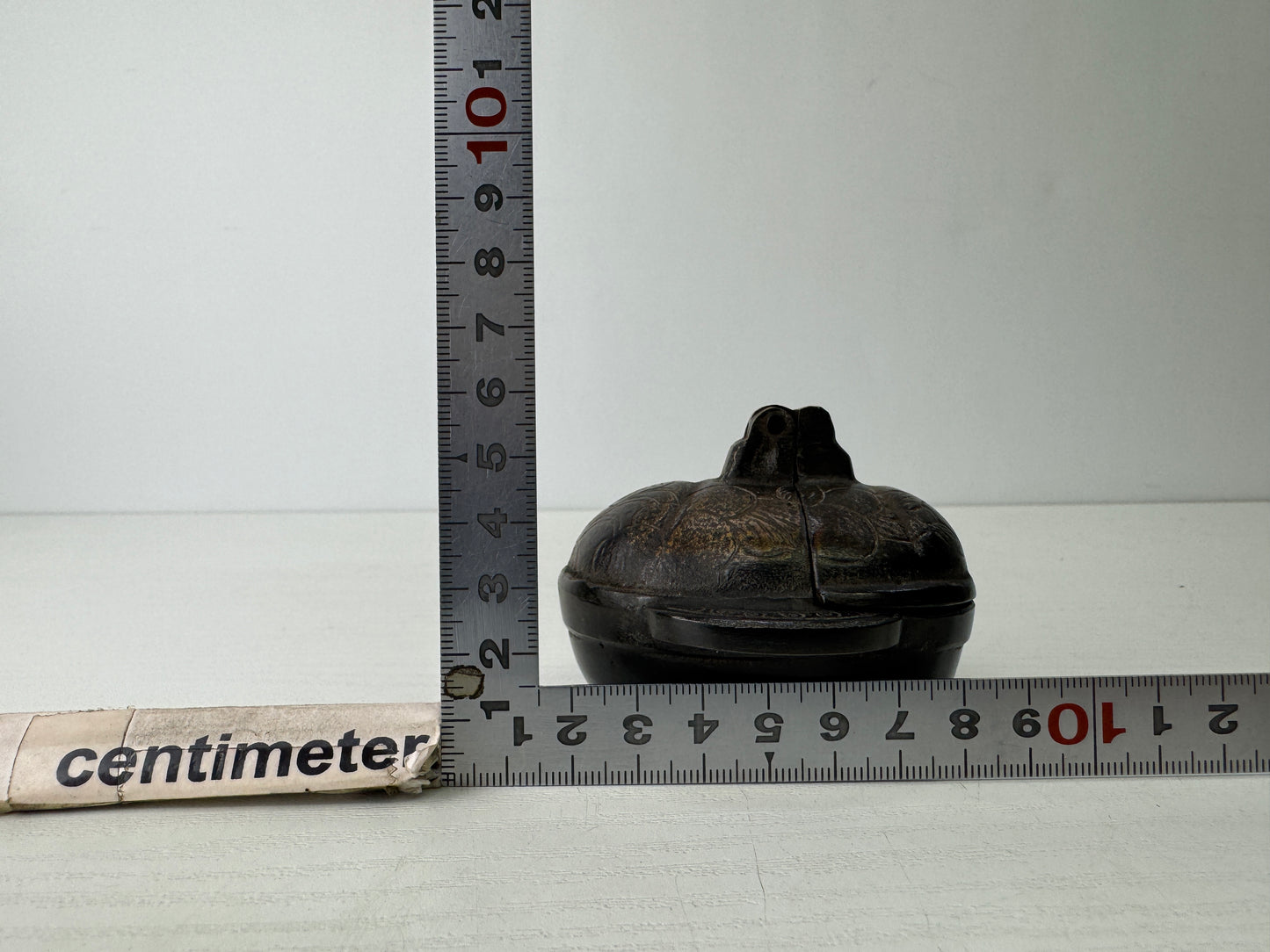 Y9564 Candle Holder Copper folding candlestick signed Japan antique interior