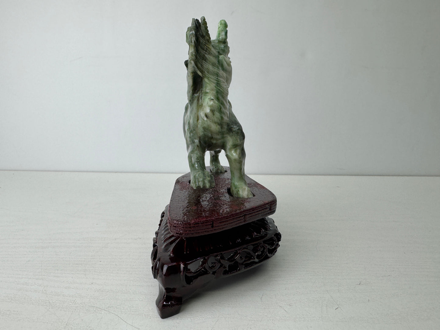 Y9570 OKIMONO Jade Animal figurine stand box China antique interior figure art