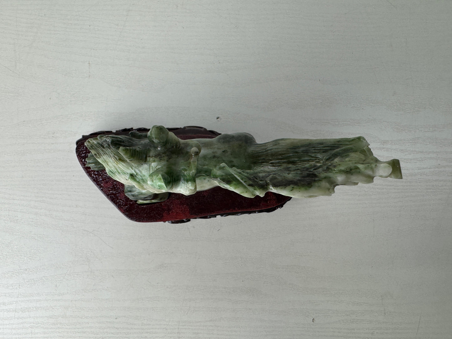 Y9570 OKIMONO Jade Animal figurine stand box China antique interior figure art