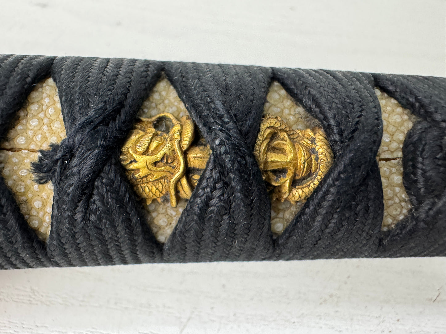 Y9575 TSUKA sword handle Dragon Menuki Japan antique samurai katana koshirae