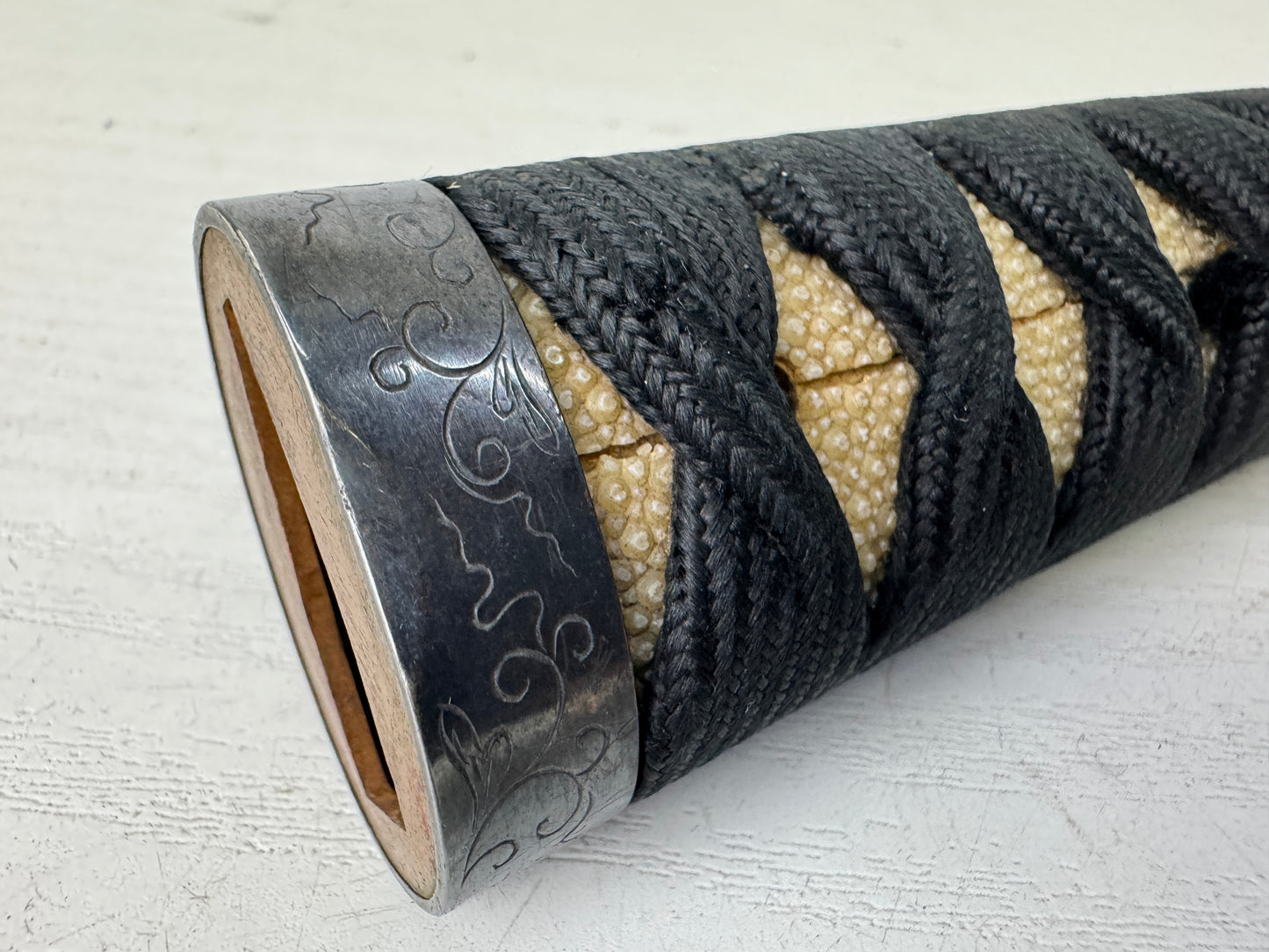 Y9575 TSUKA sword handle Dragon Menuki Japan antique samurai katana koshirae