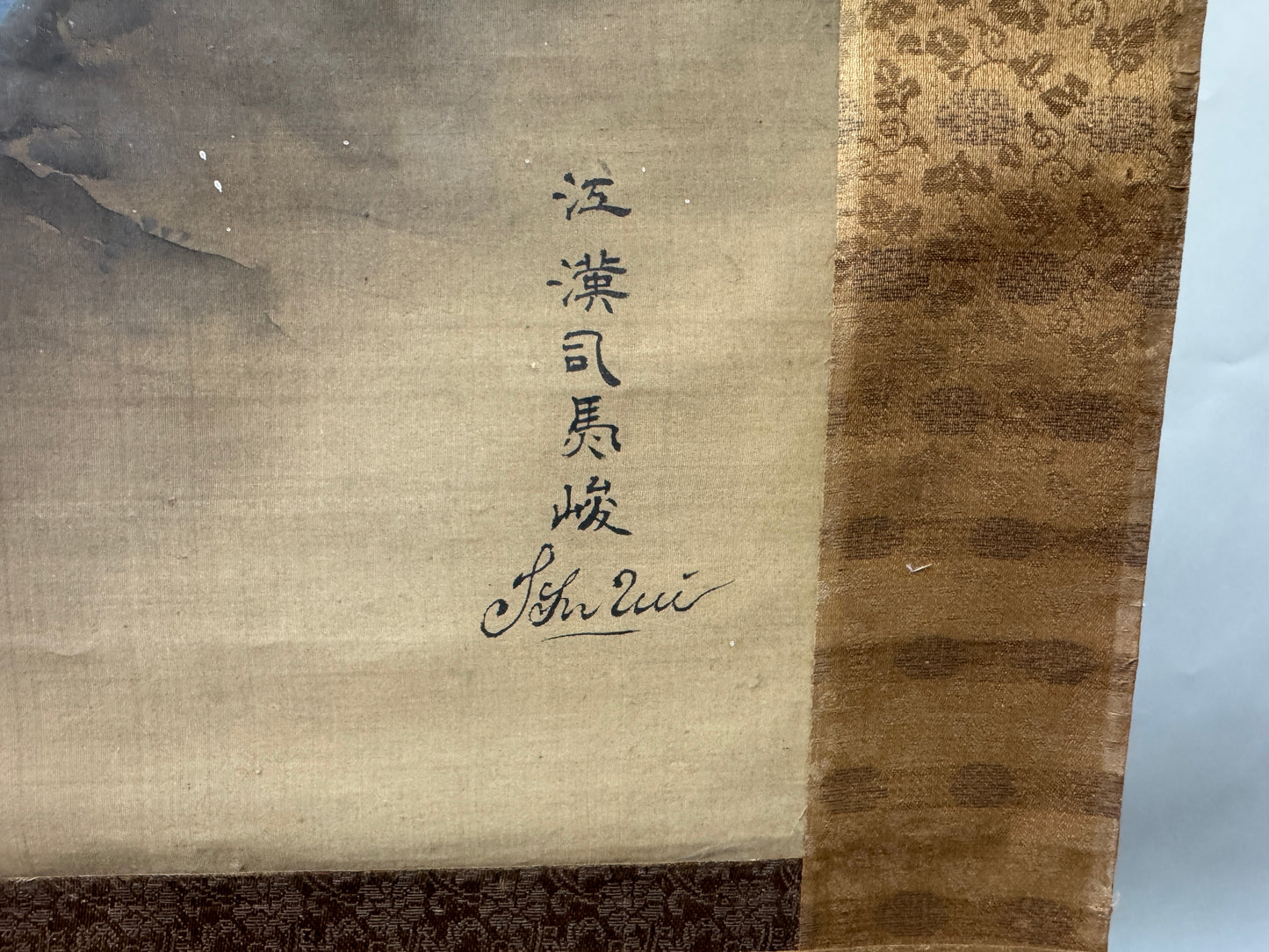 Y9586 KAKEJIKU Beautiful woman signed box Japan antique hanging scroll interior