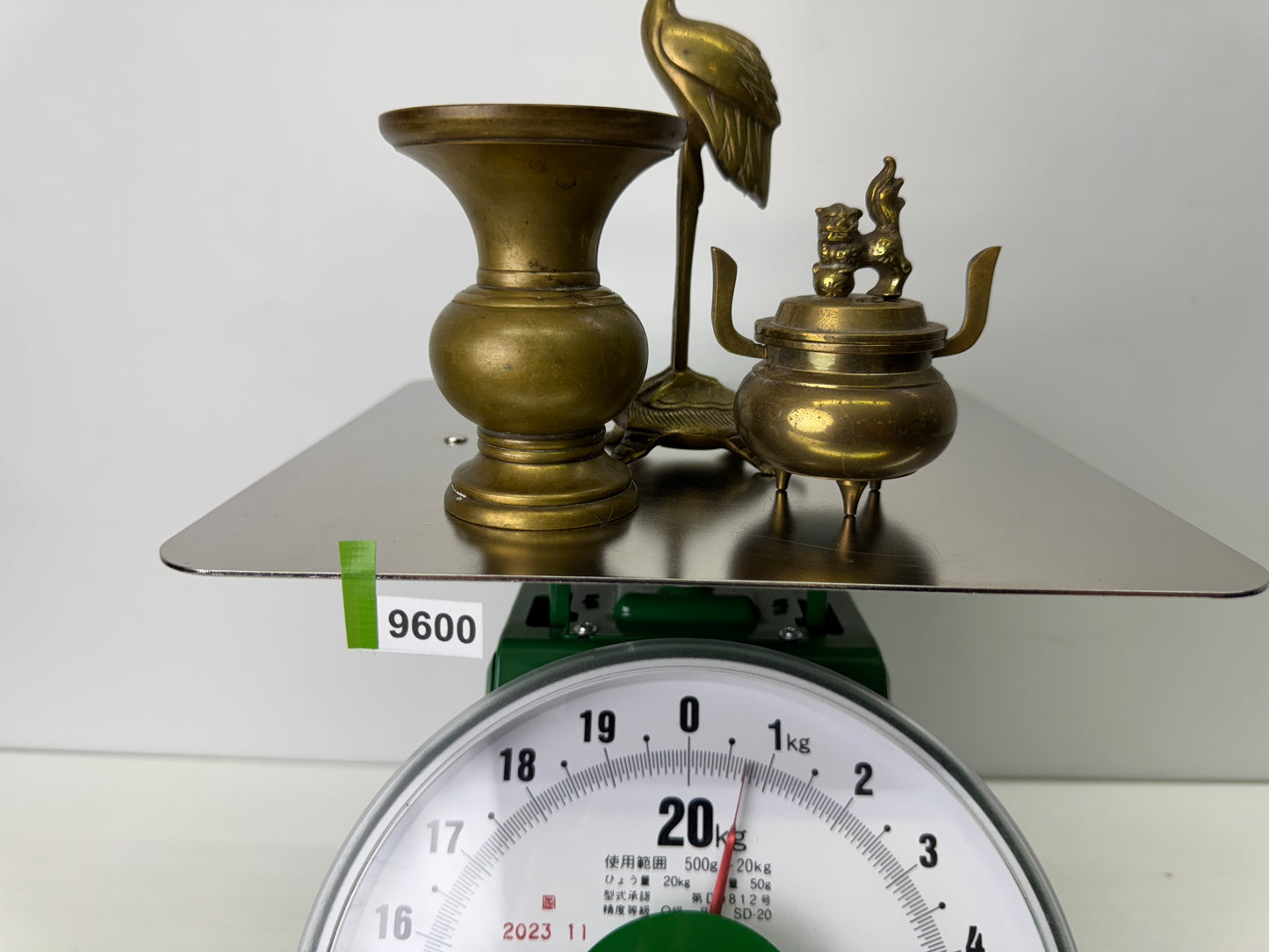 Y9600 Buddhist Altar Equipment Crane Turtle incense burner vase Japan antique