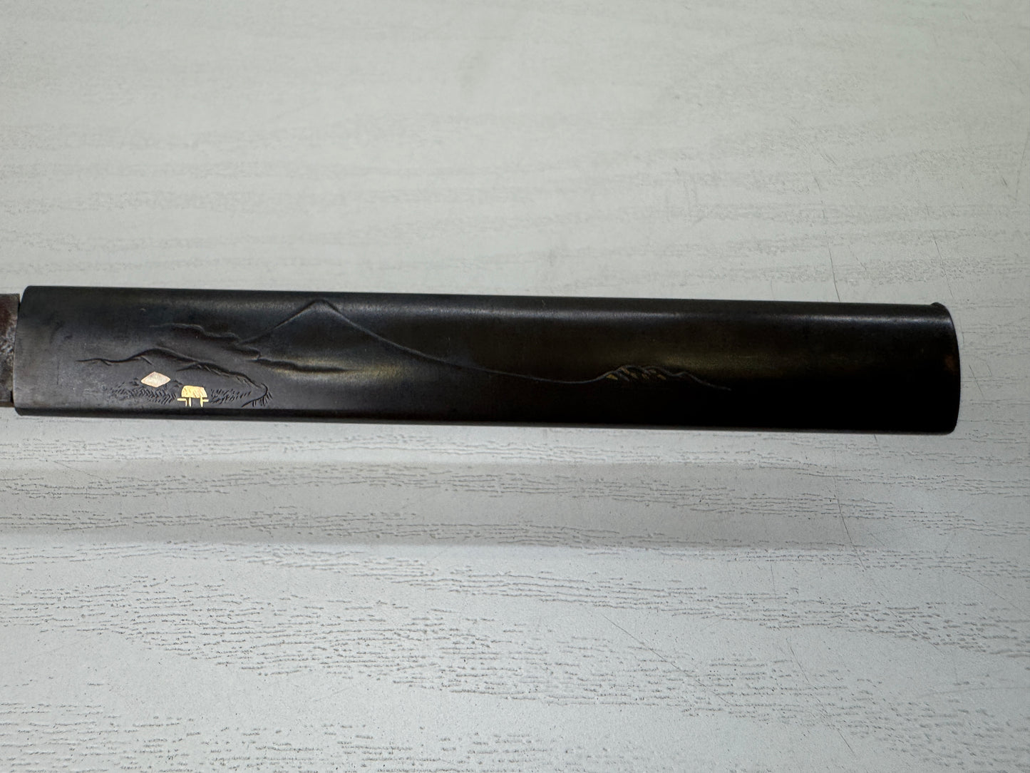 Y9605 TSUKA Small sword handle signed Japan antique samurai katana koshirae