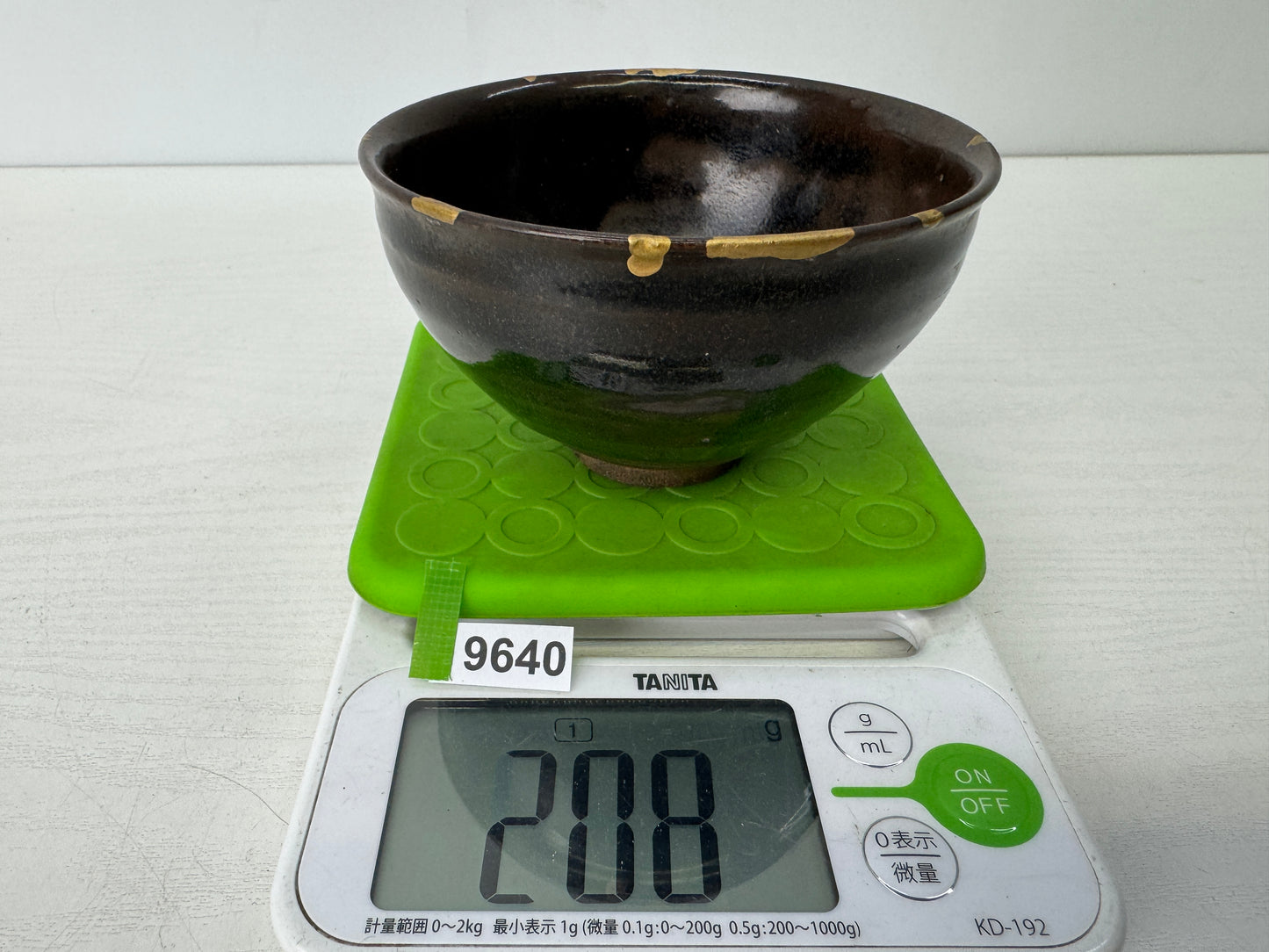 Y9640 CHAWAN Seto-ware Tenmoku bowl kintsugi Japan antique tea ceremony pottery