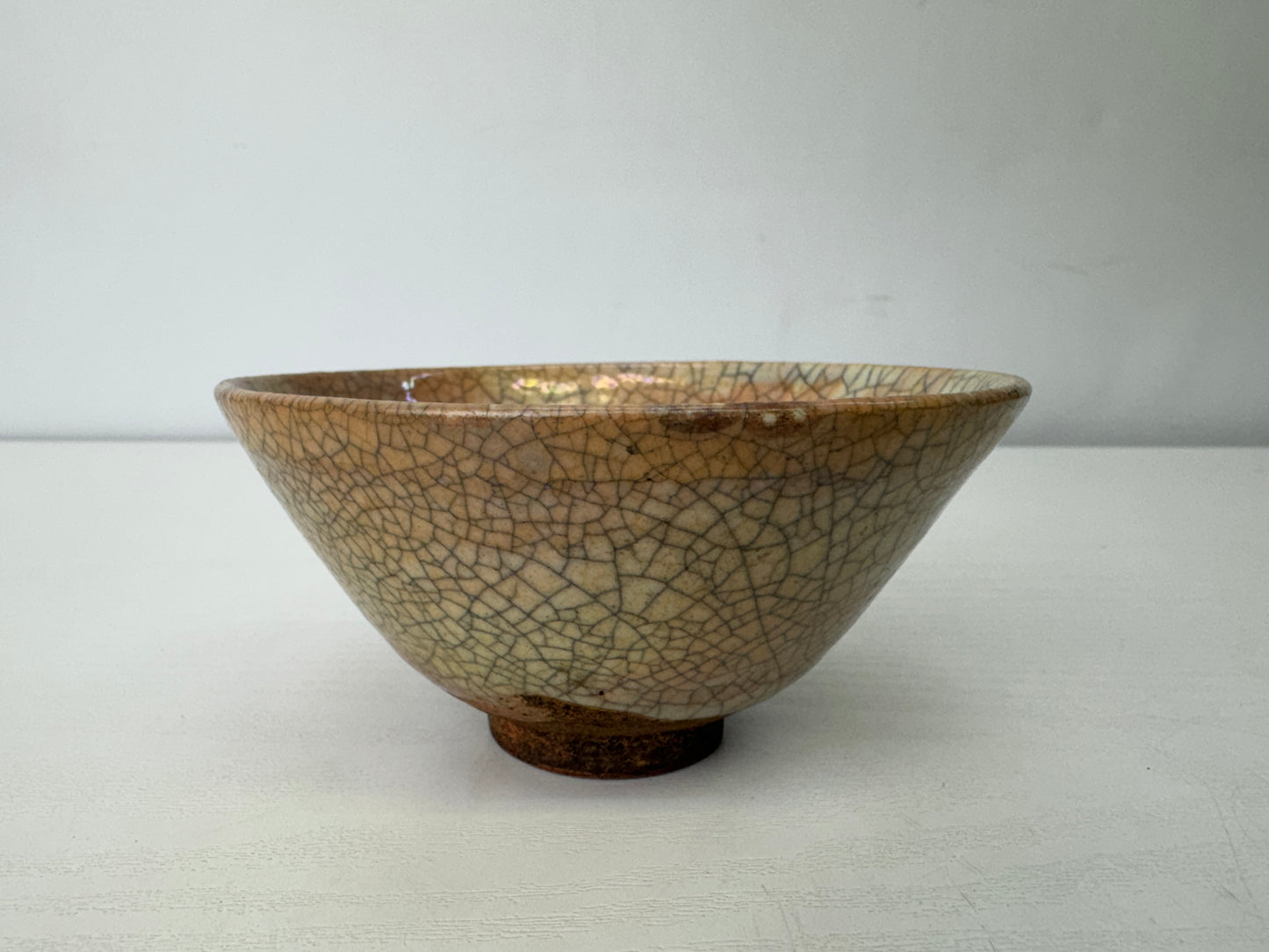 Y9642 CHAWAN Raku-ware white bowl signed box Japan antique tea ceremony pottery