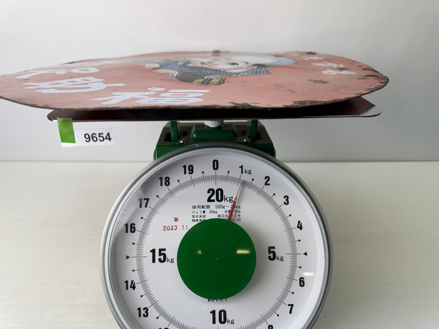 Y9654 SIGNBOARD Enamel round sign Fukusuke Tabi socks Japan antique wall decor