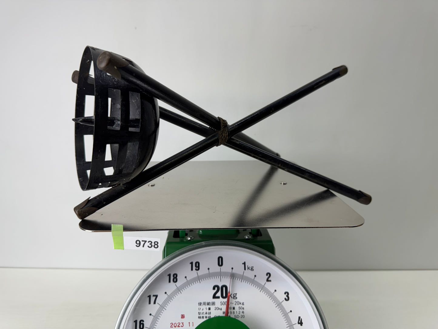 Y9738 Candle Holder metal watch fire Buddhist Shinto altar Japan antique decor